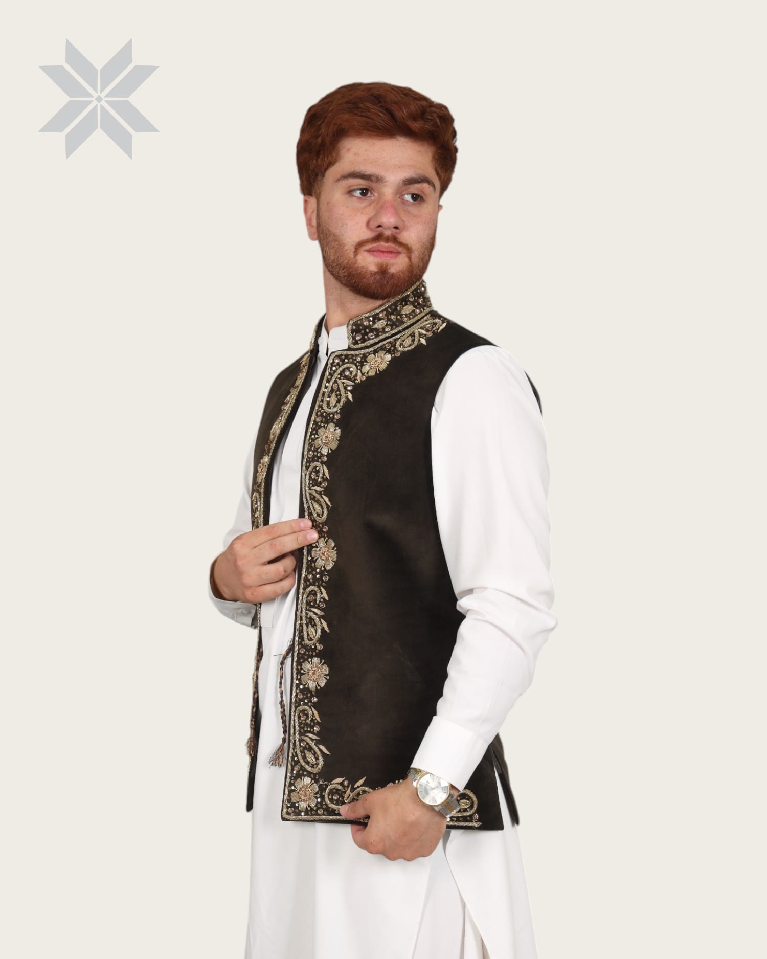 Waistcoat Dark Brown Velvet Men
