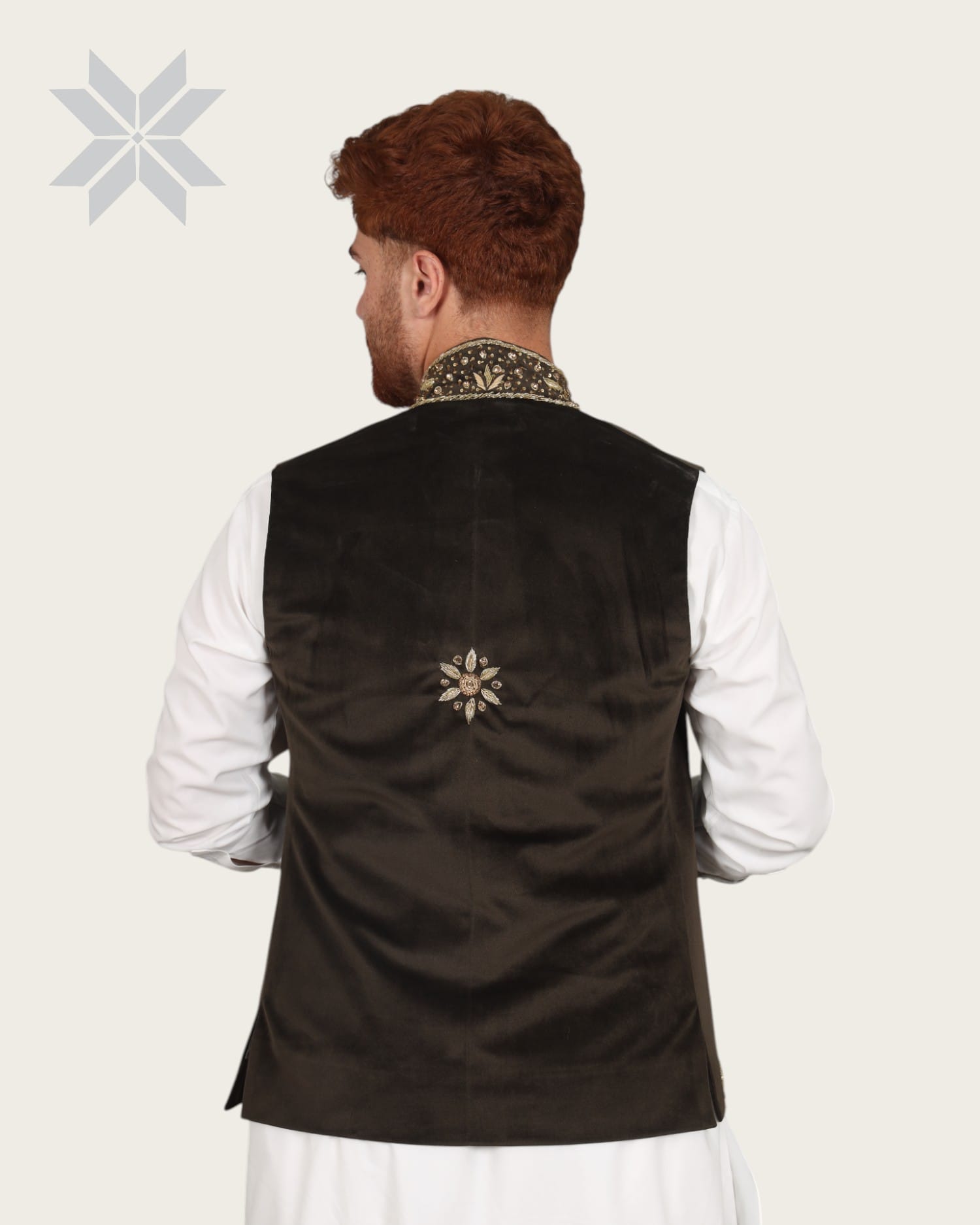 Waistcoat Dark Brown Velvet Men