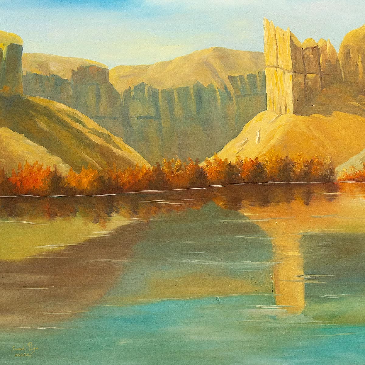 Painting Band-e-Amir National Park Artwork Afghanistan| Bamyan Oil Painting