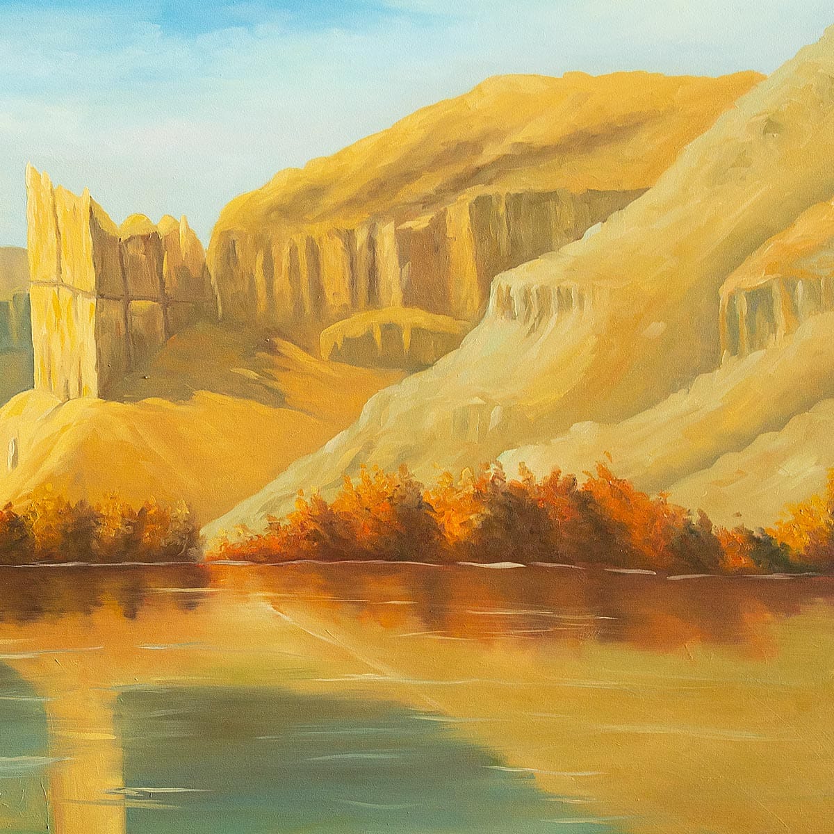 Painting Band-e-Amir National Park Artwork Afghanistan| Bamyan Oil Painting