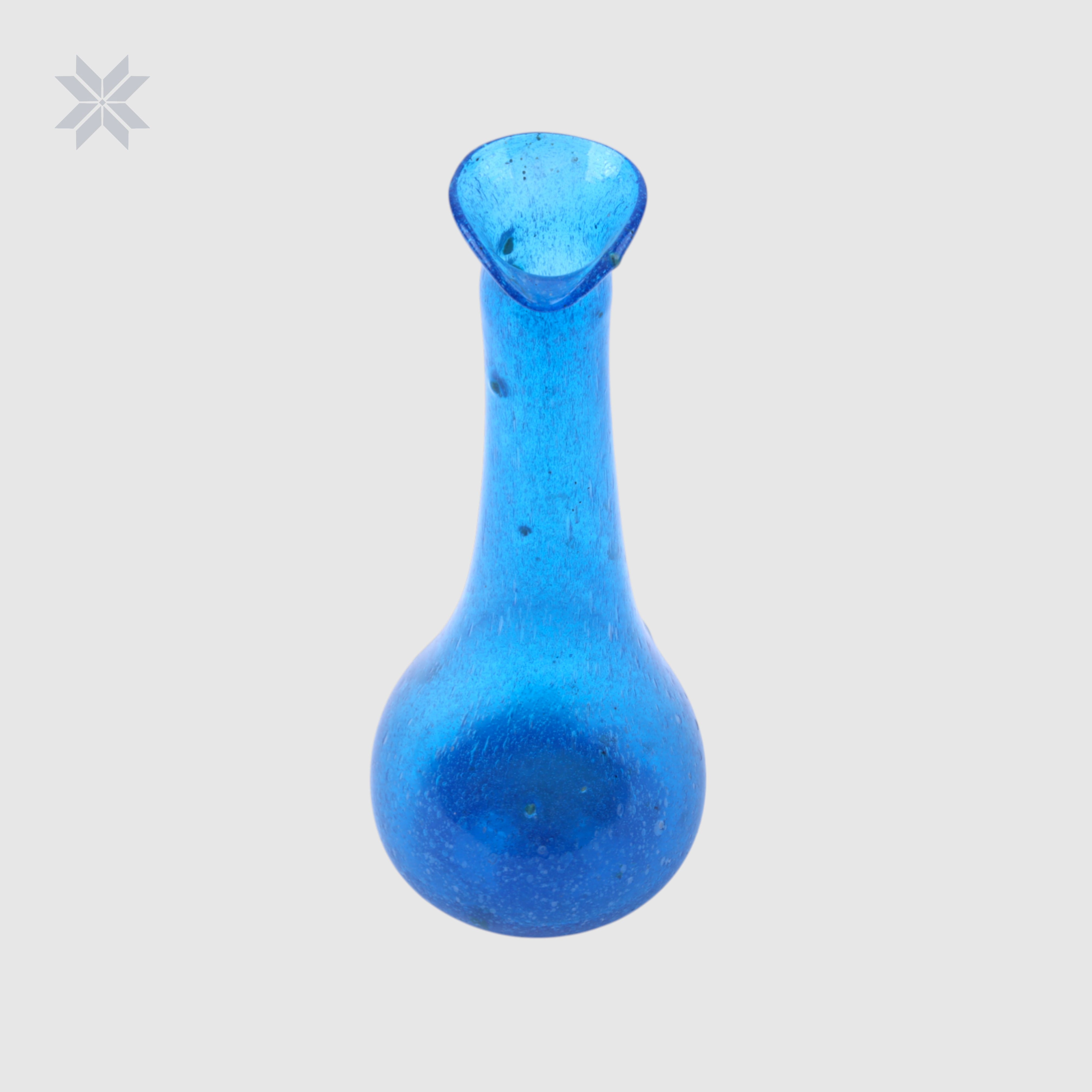 Vase Hand-Blown Afghan Blue Glass Vase – Long Neck Jack Gardan Daraaz
