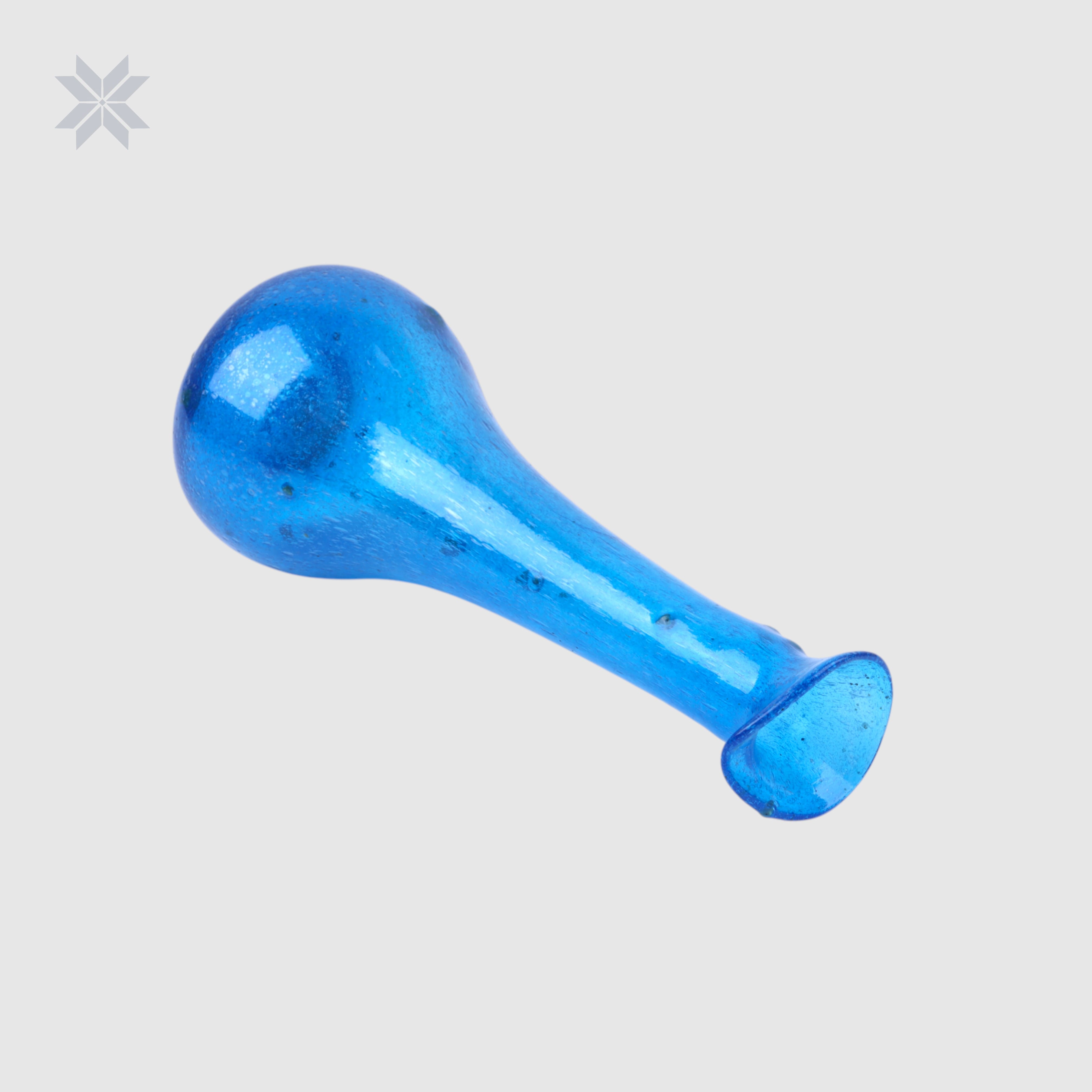 Vase Hand-Blown Afghan Blue Glass Vase – Long Neck Jack Gardan Daraaz