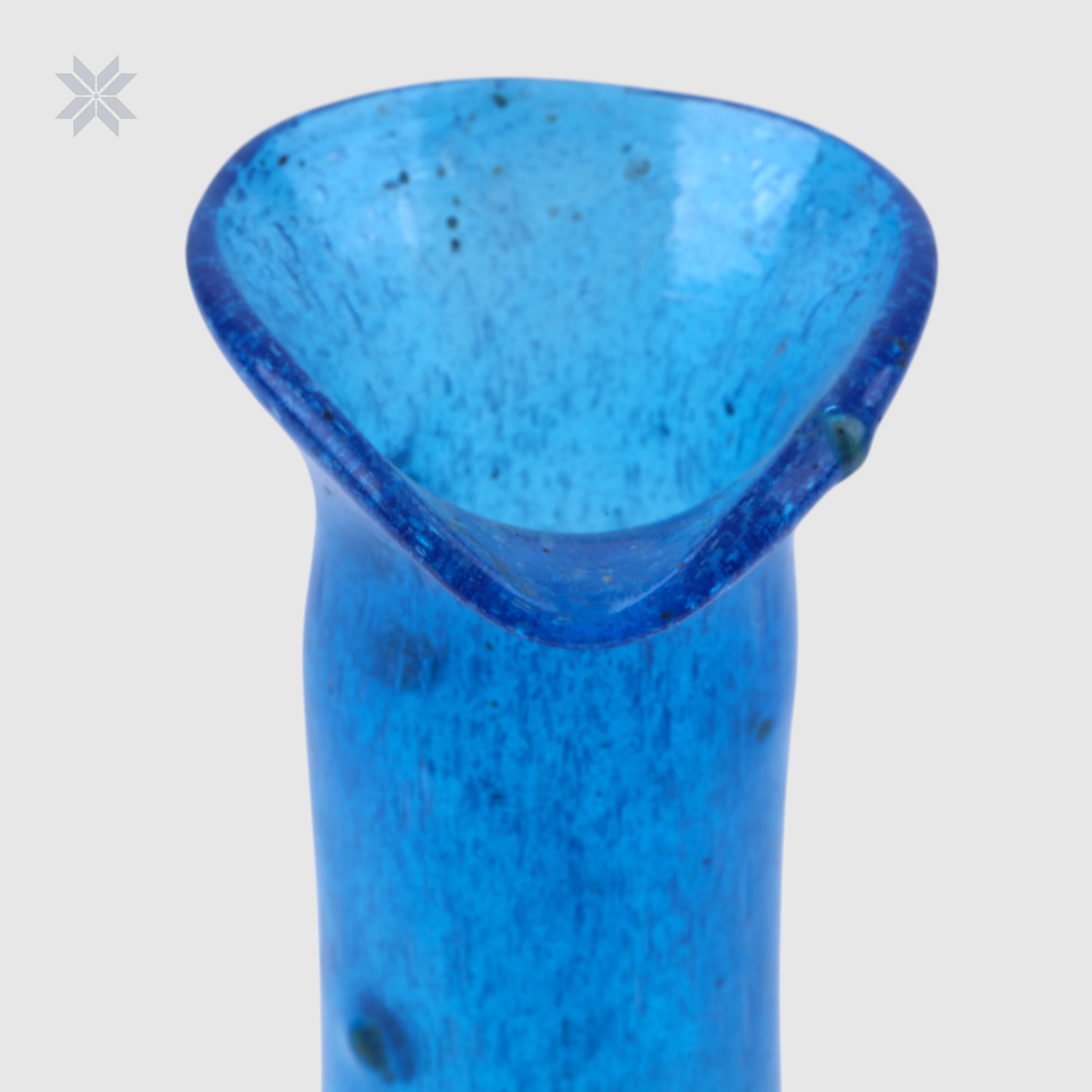 Vase Hand-Blown Afghan Blue Glass Vase – Long Neck Jack Gardan Daraaz