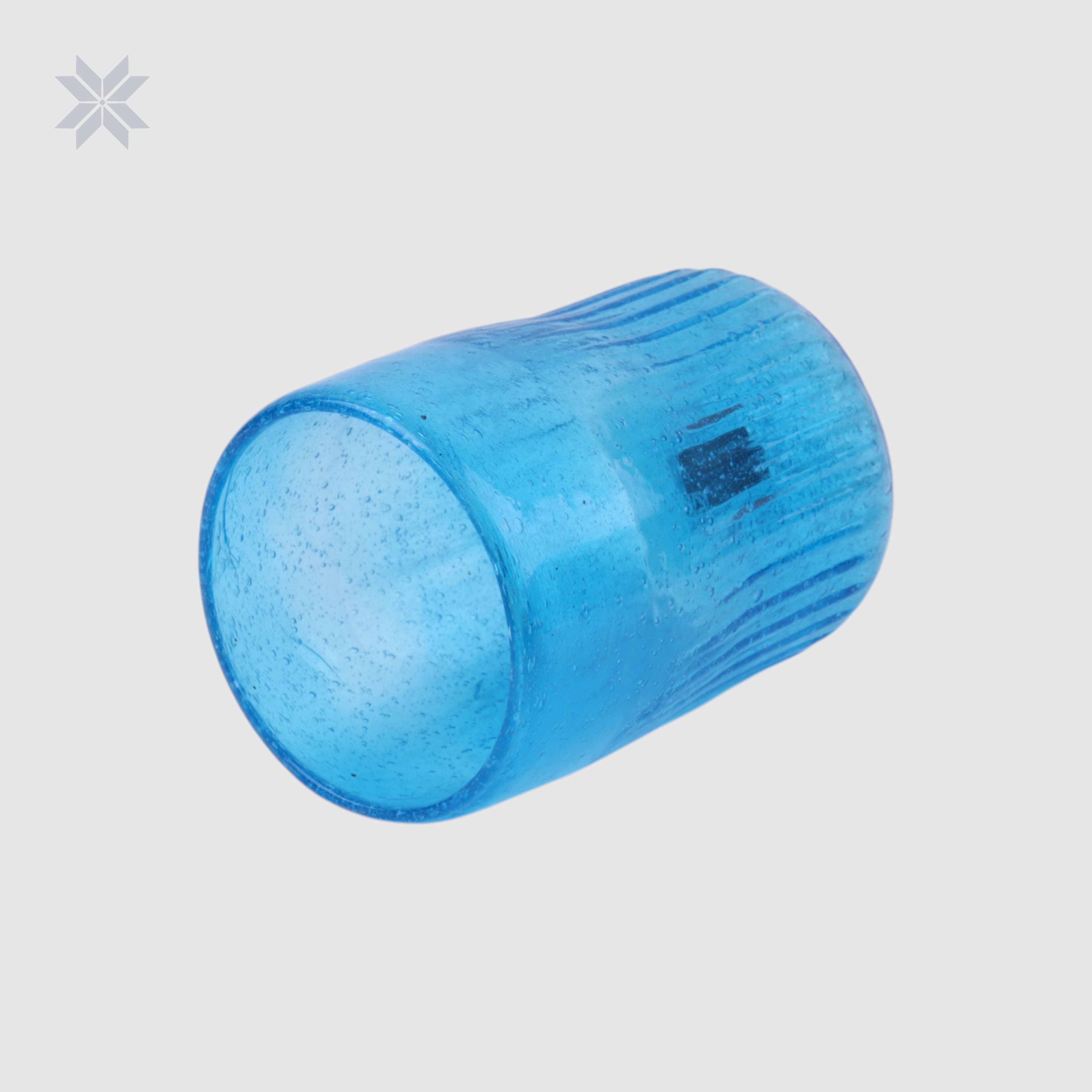 Set of 6, Turquoise Blue Handblown Glass Tumbler