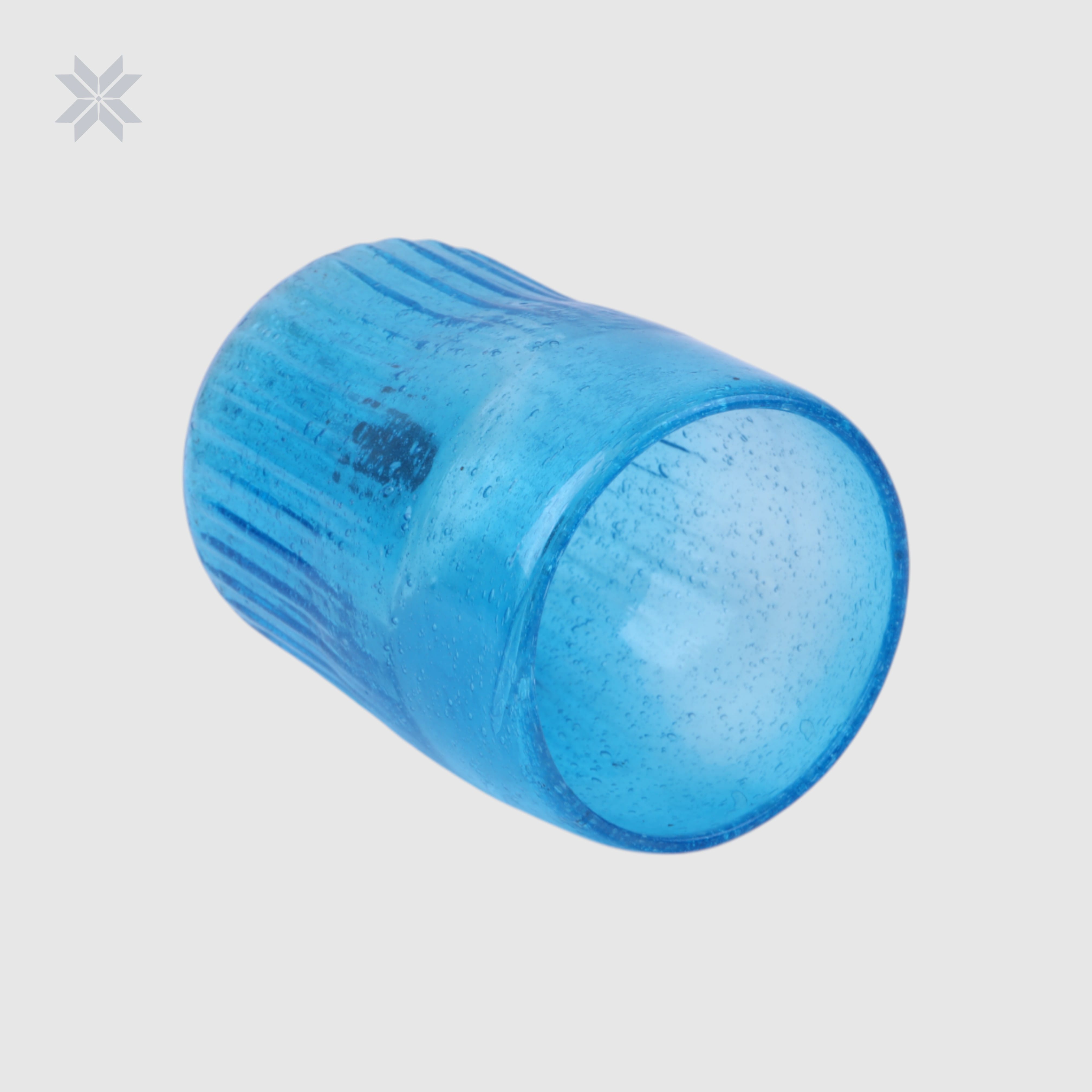Set of 6, Turquoise Blue Handblown Glass Tumbler