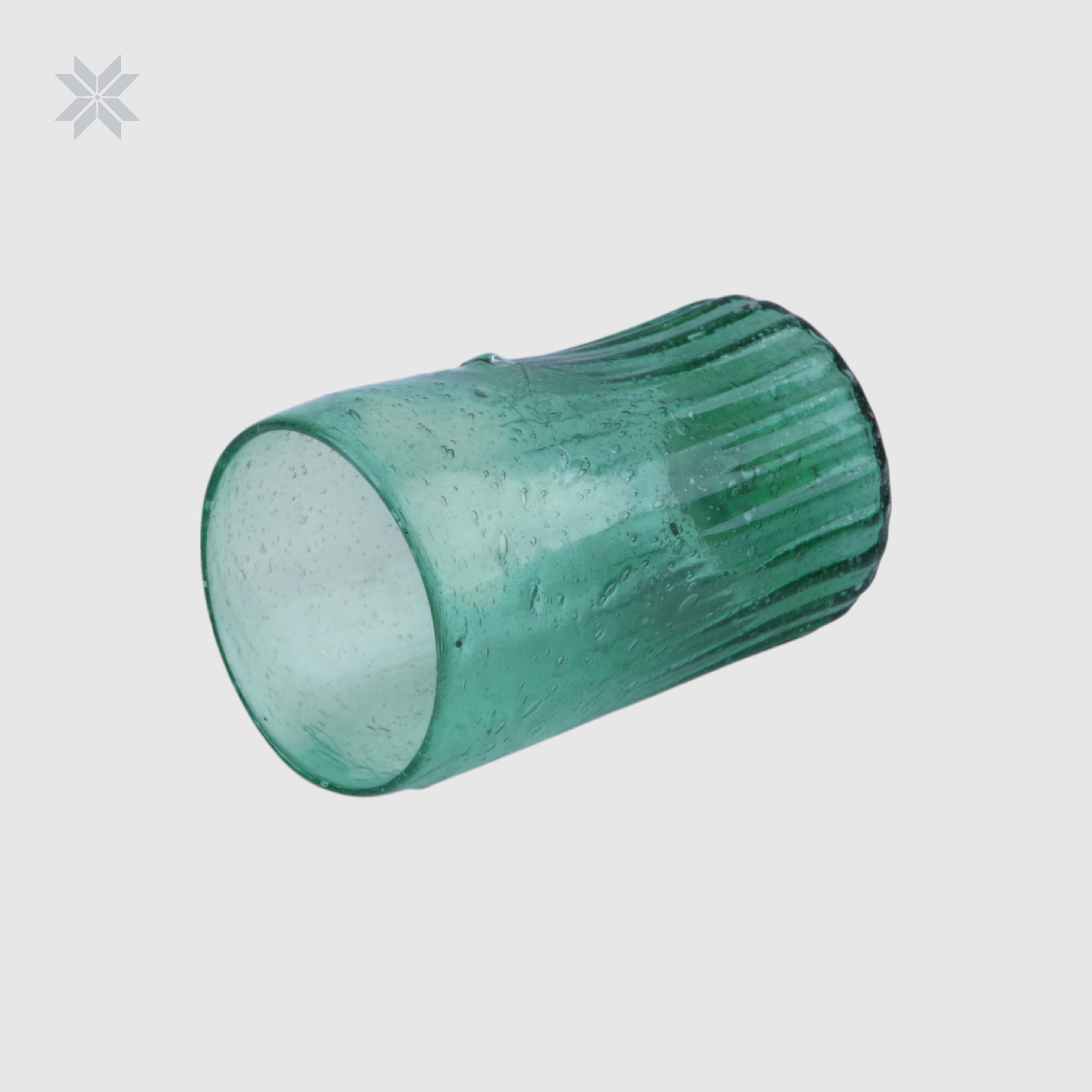 6 Pcs Handblown Recycled Green Glass Tumbler