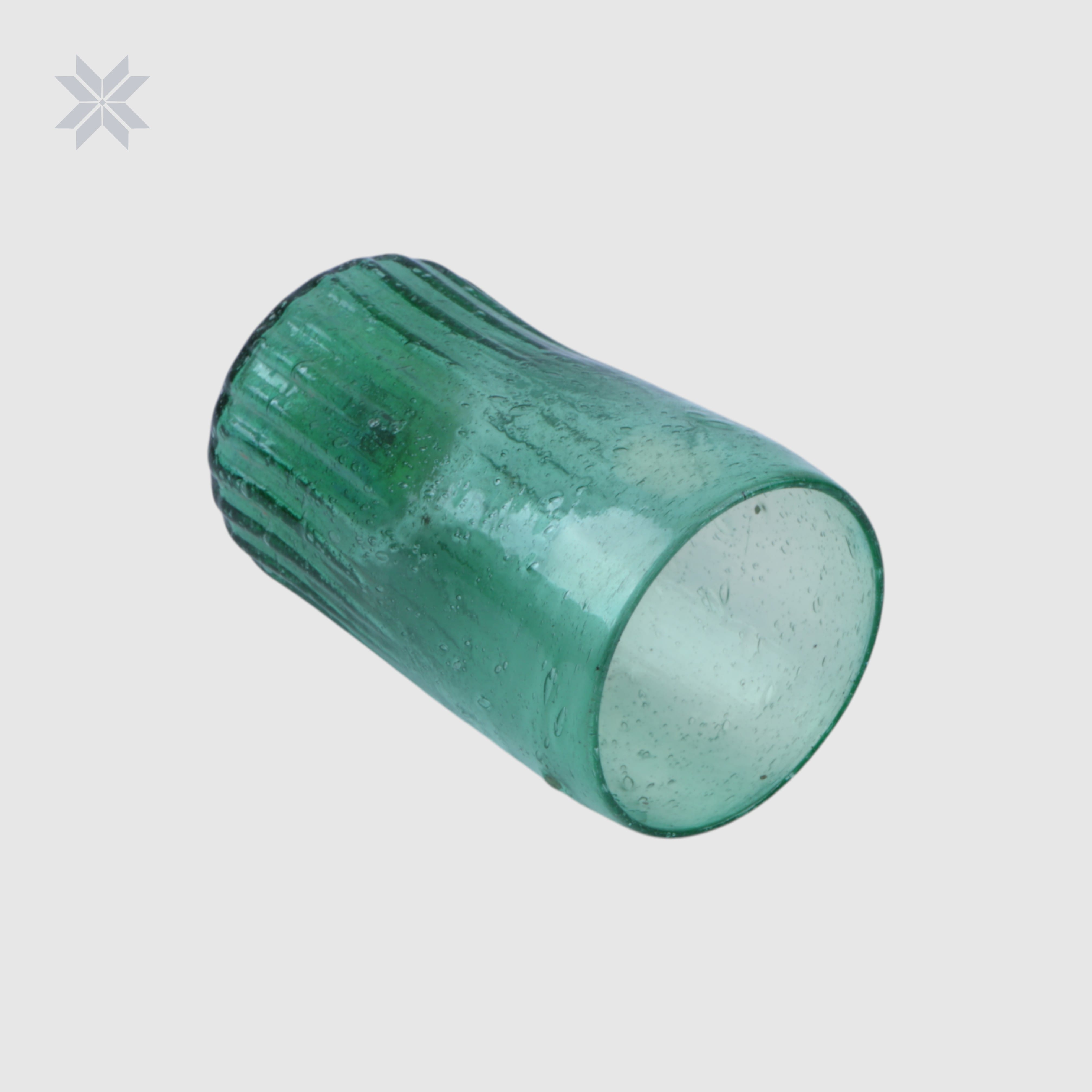 6 Pcs Handblown Recycled Green Glass Tumbler