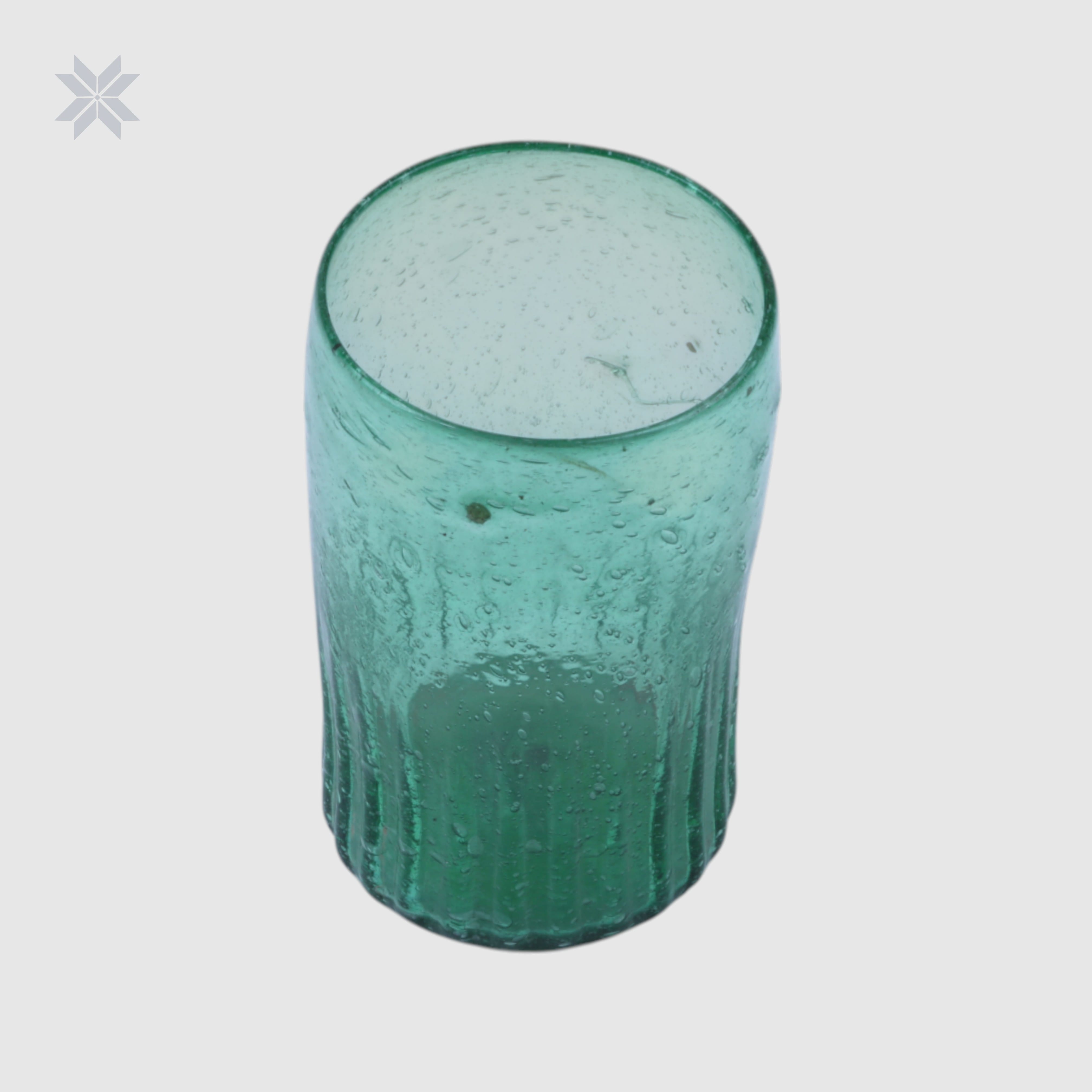 6 Pcs Handblown Recycled Green Glass Tumbler