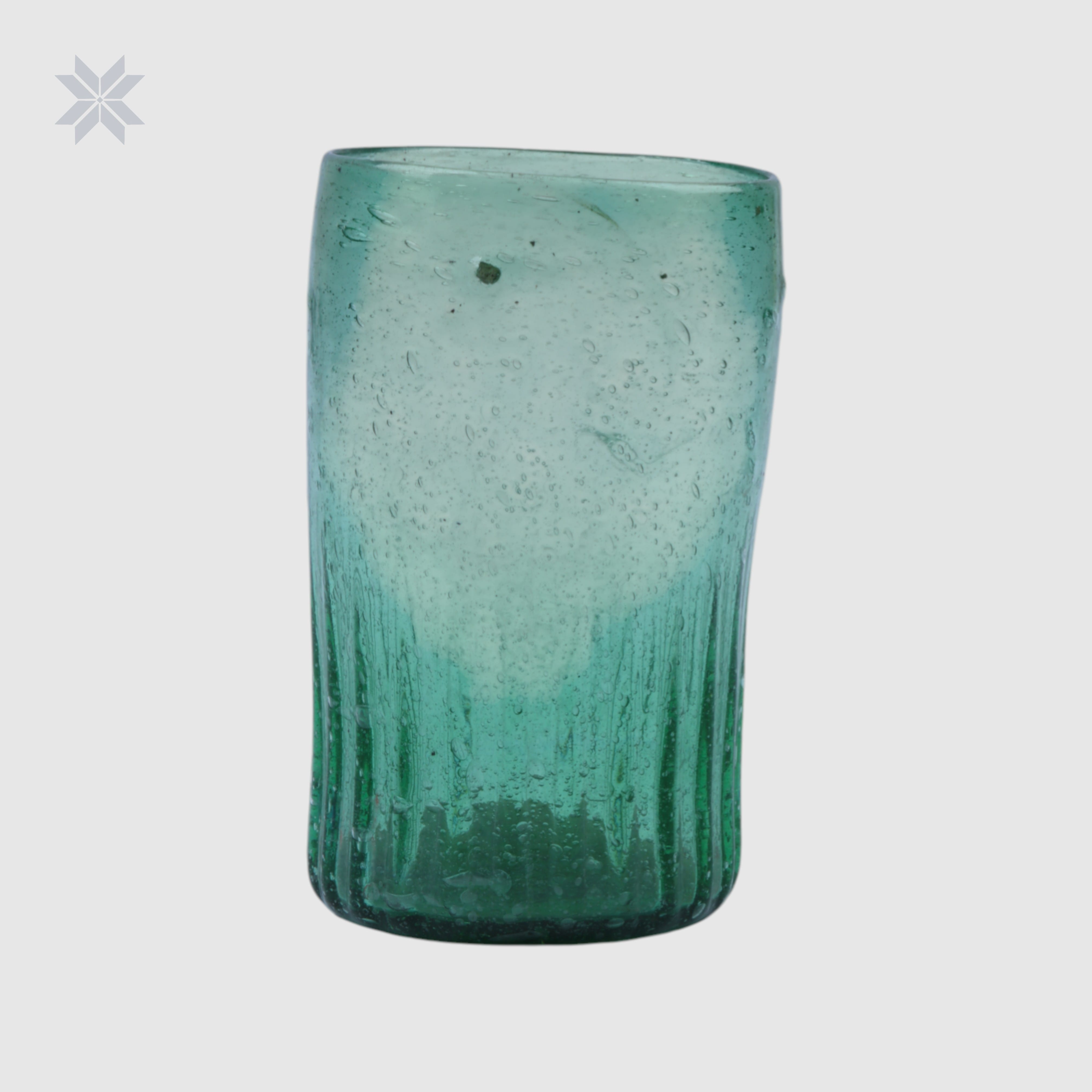 6 Pcs Handblown Recycled Green Glass Tumbler