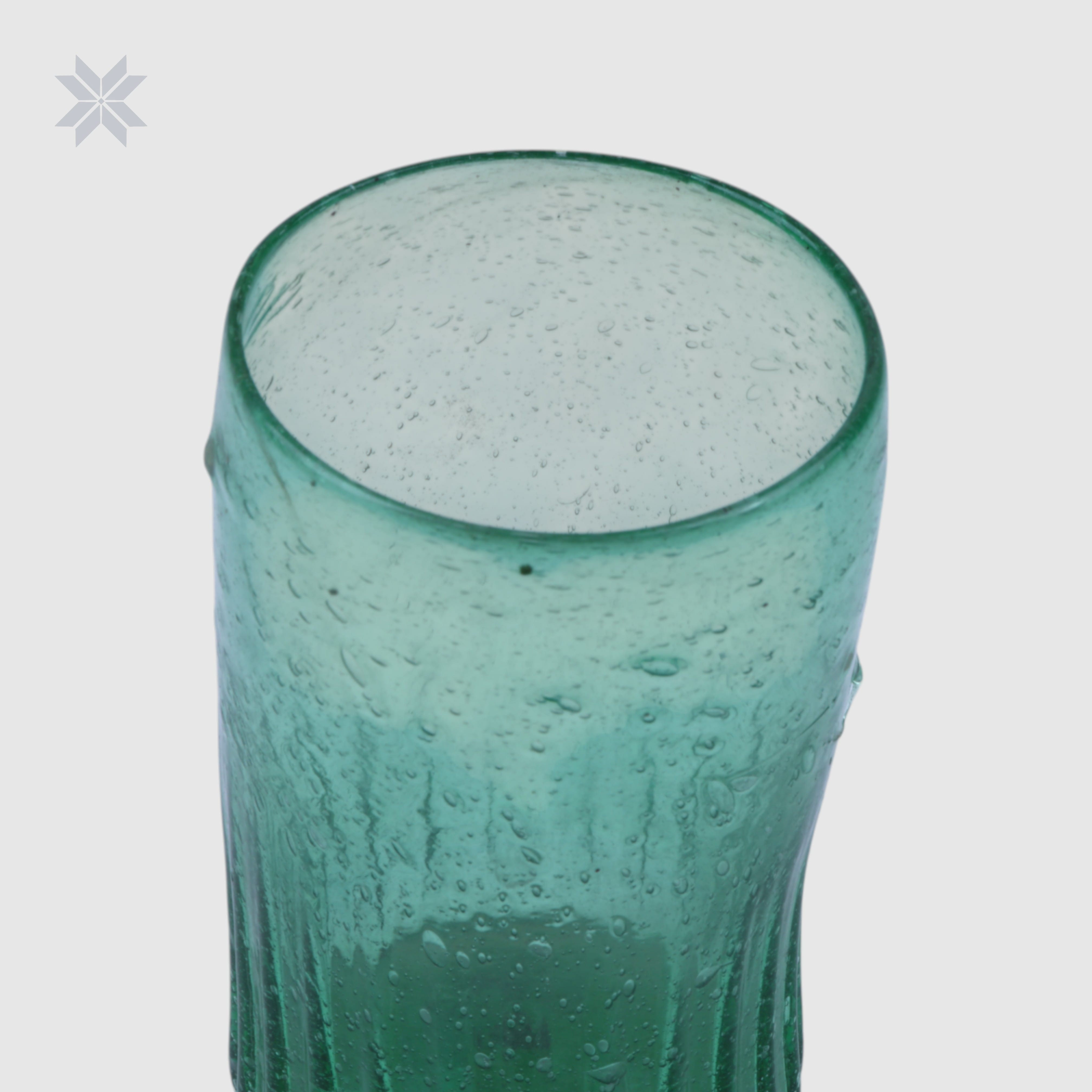 6 Pcs Handblown Recycled Green Glass Tumbler