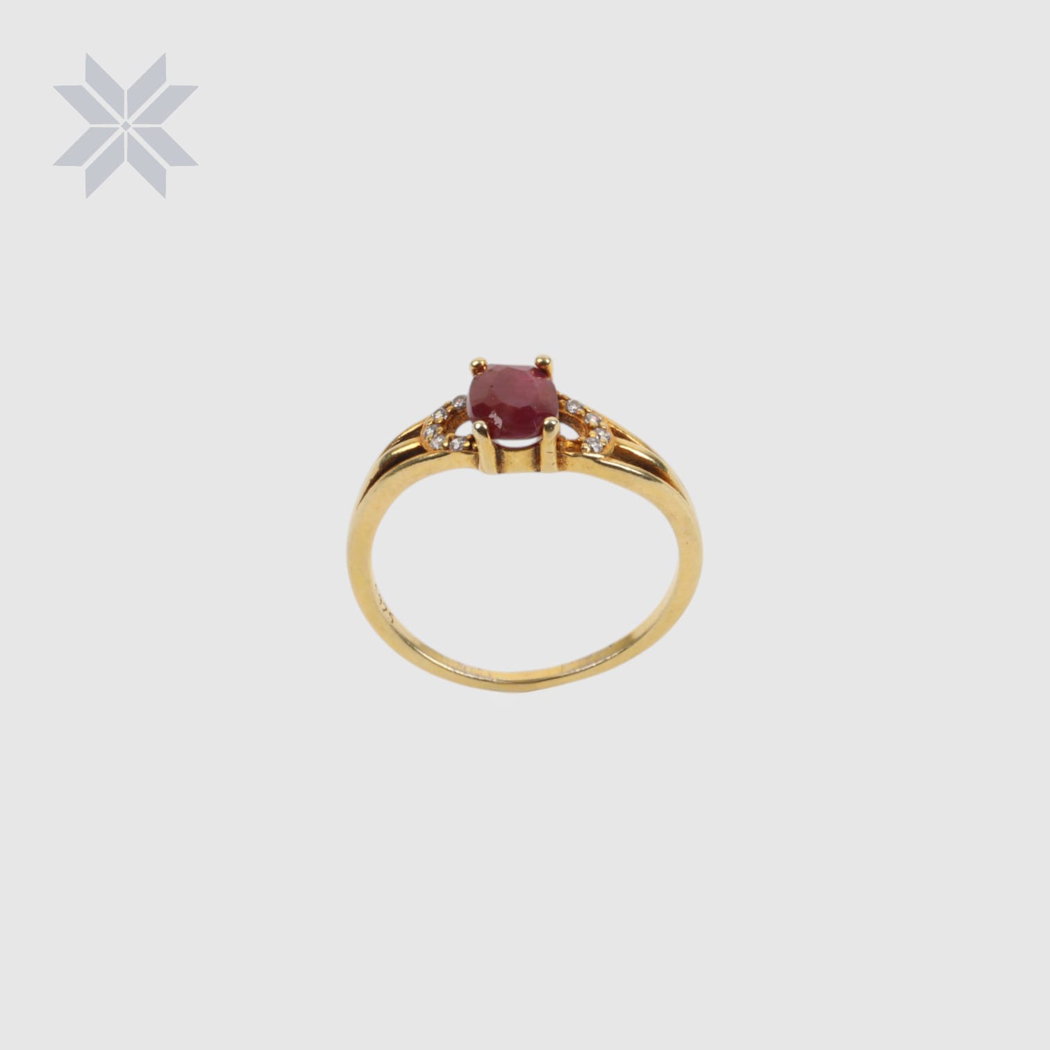 Ruby Gold-Plated Sterling Silver Women Ring