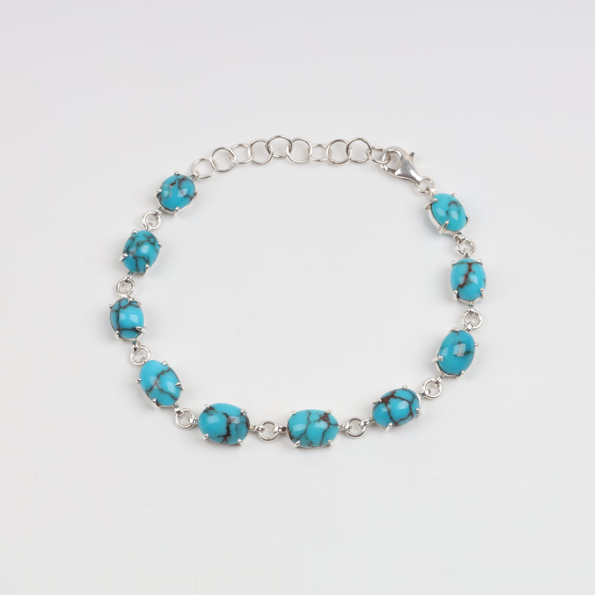 Afghan Turquoise Sterling Silver Bracelet