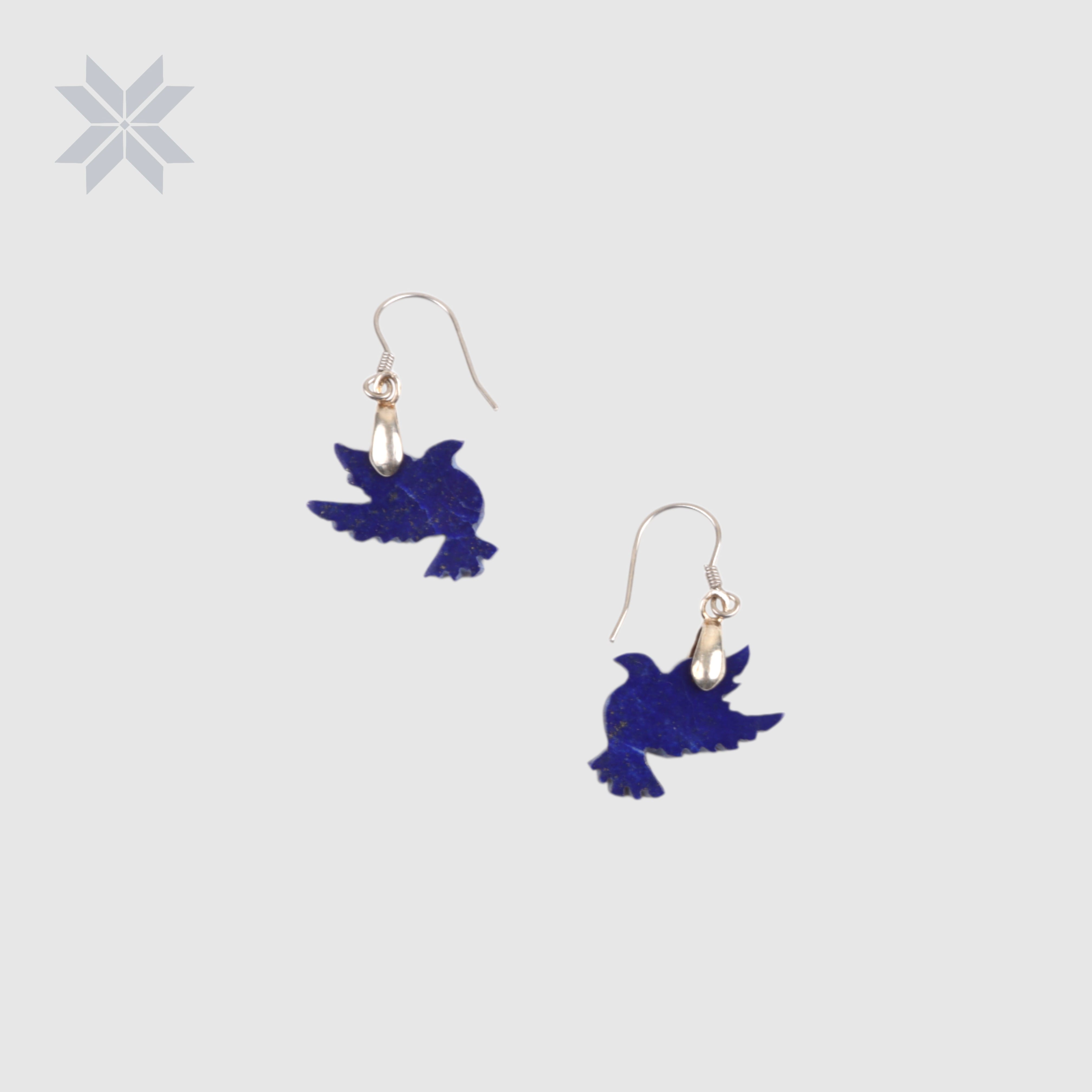 Lapis Lazuli Dove Set Handcrafted with Silver, Lightweight