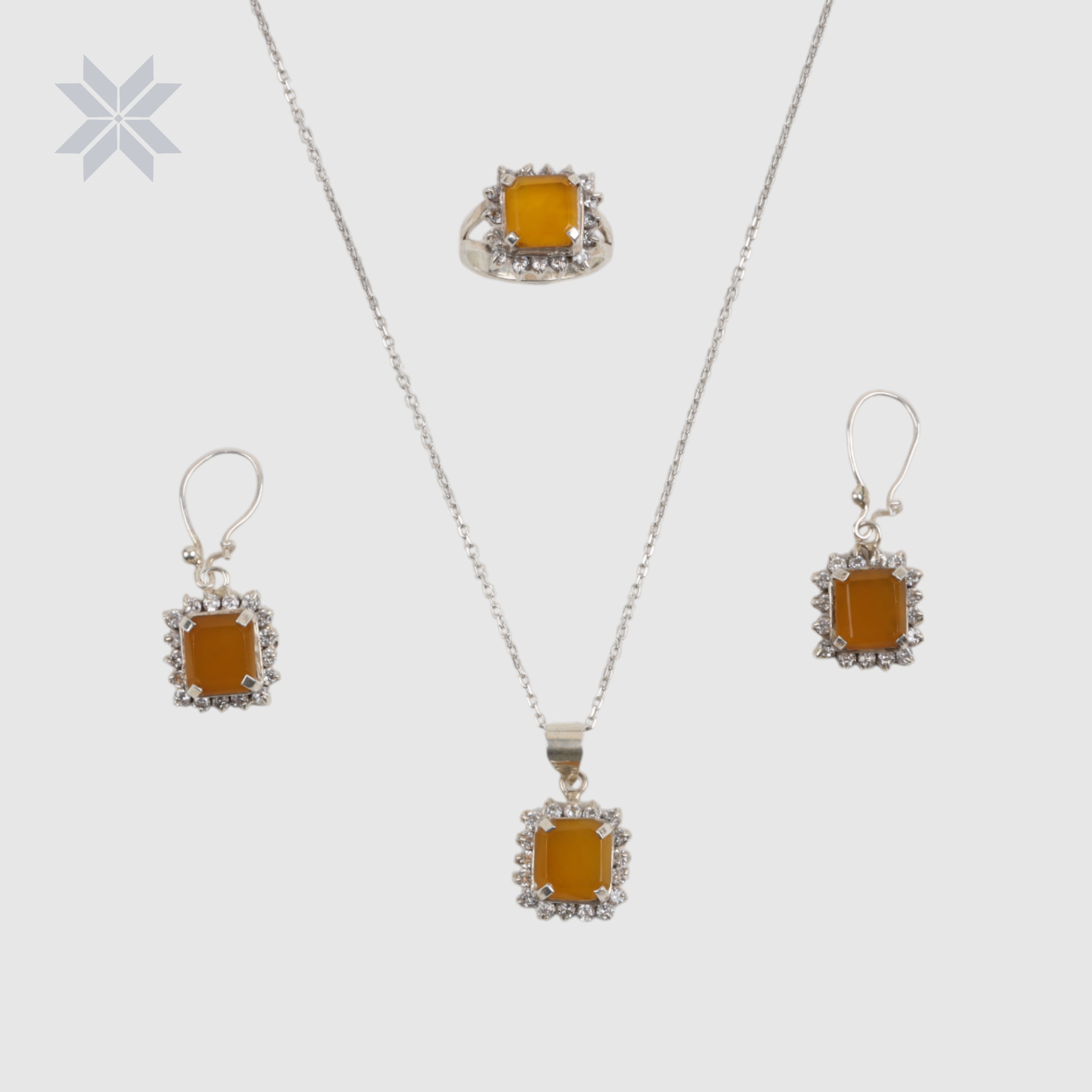 Yellow Agate Royal Jewelry Set