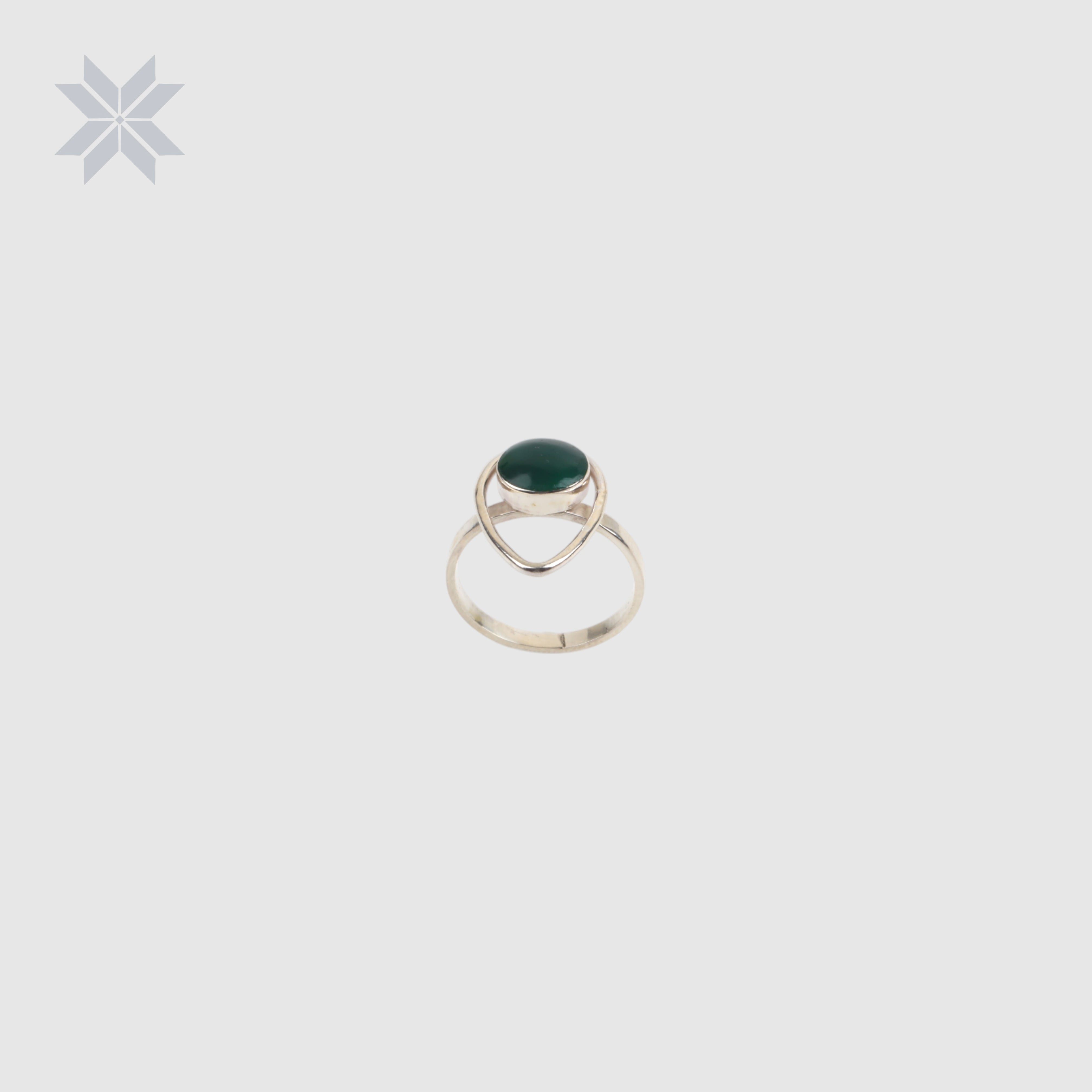 Green Agate “Deer Eye” Necklace, Earing, Ring Set