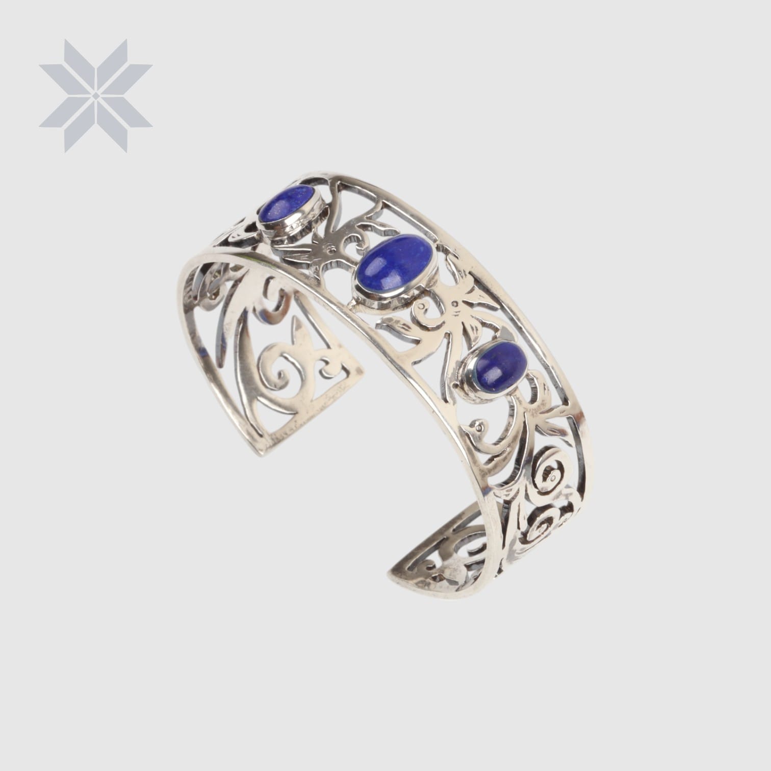 Handcrafted Silver Lapis Lazuli Cuff Bracelet
