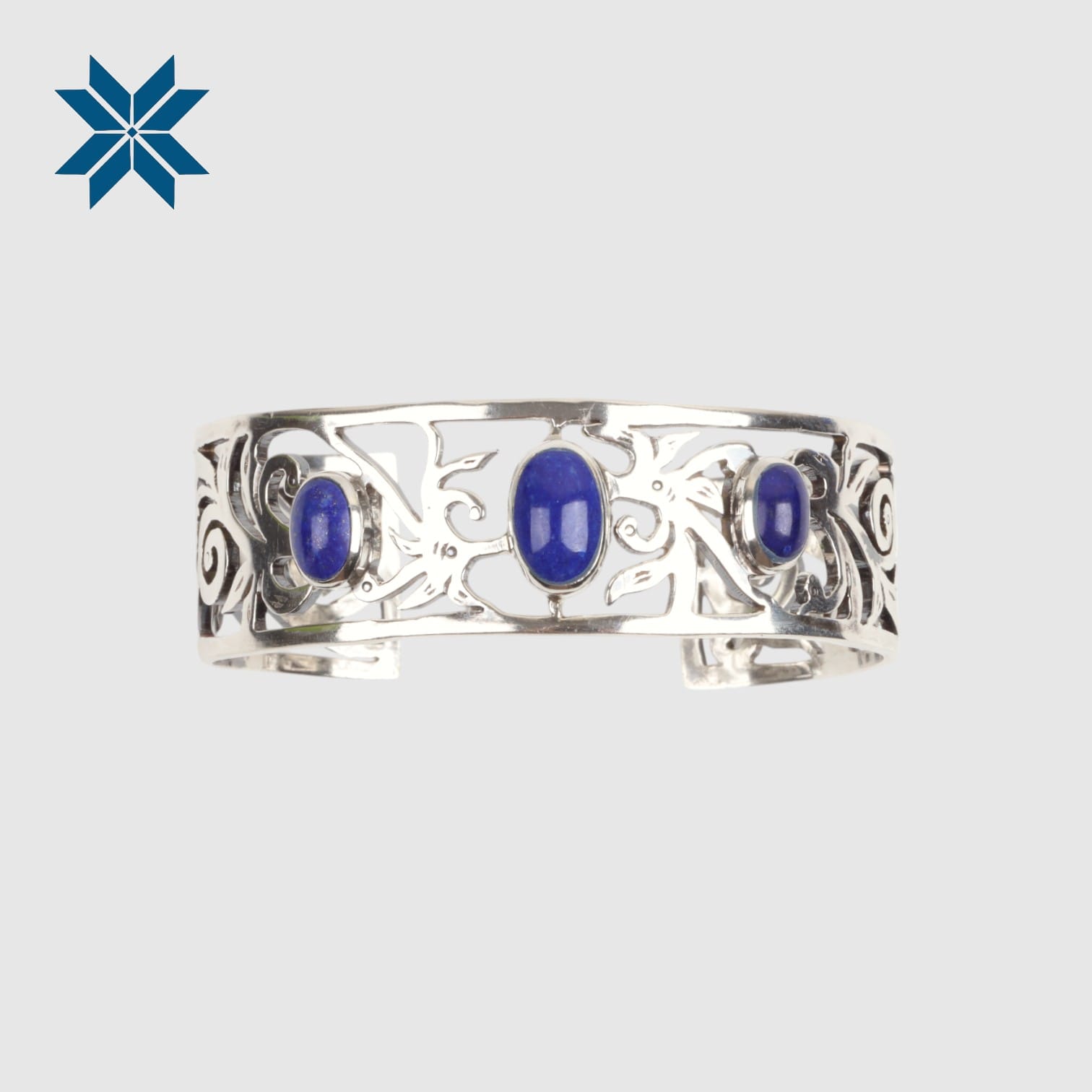 Handcrafted Silver Lapis Lazuli Cuff Bracelet