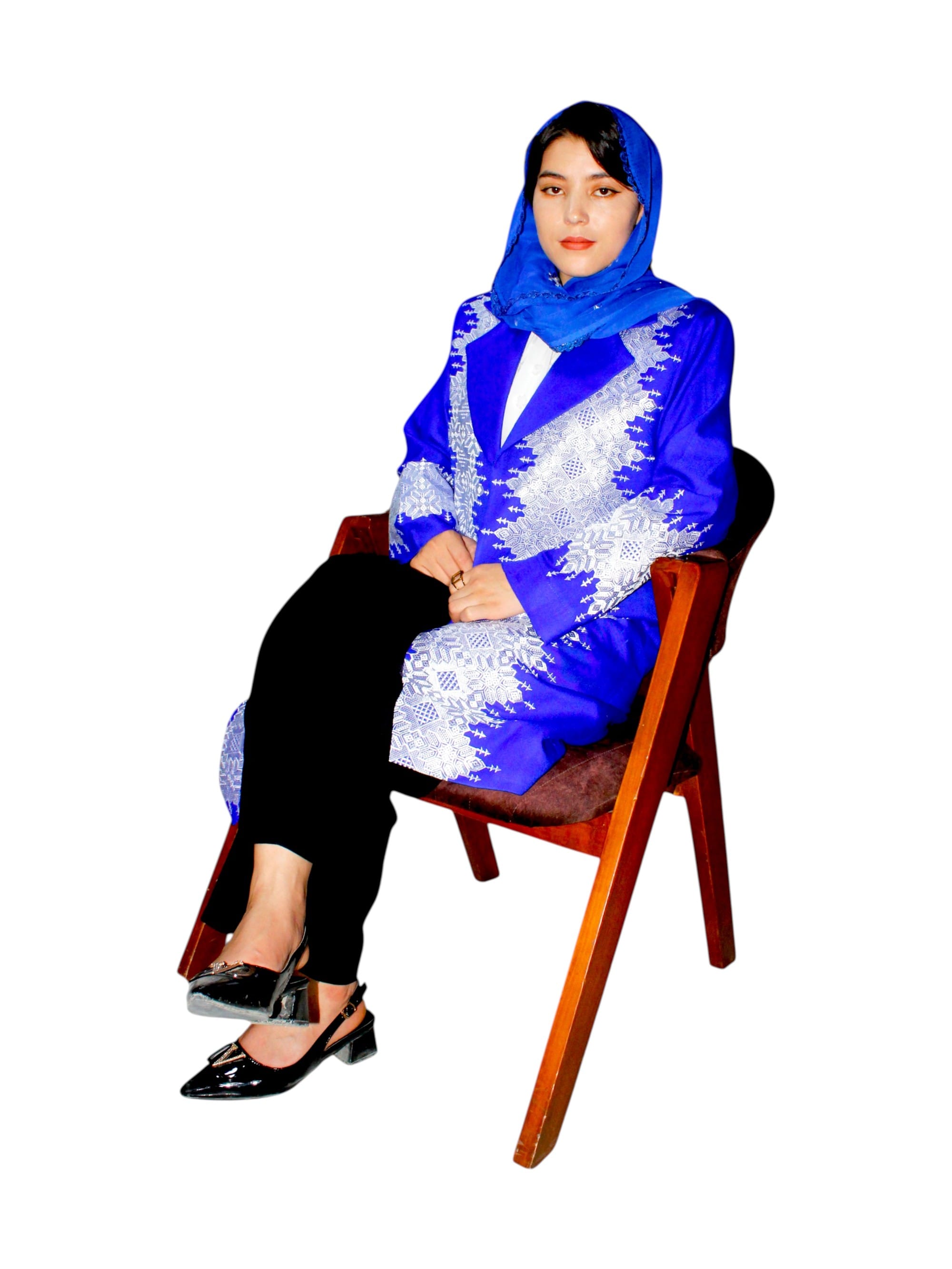 Royal Blue Hazaragi  Embroidered Coat