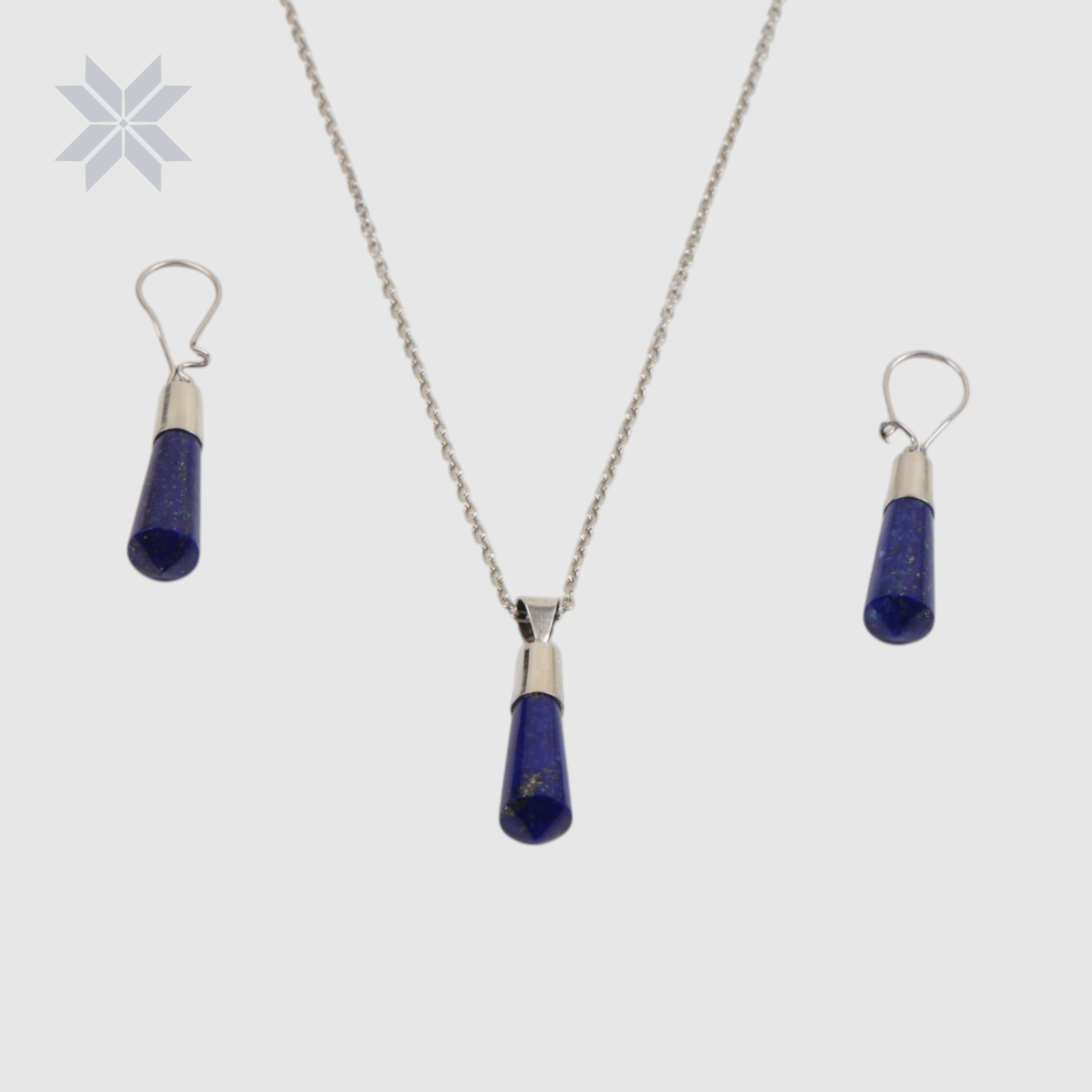 Handcrafted Silver Lapis Jewelry Set