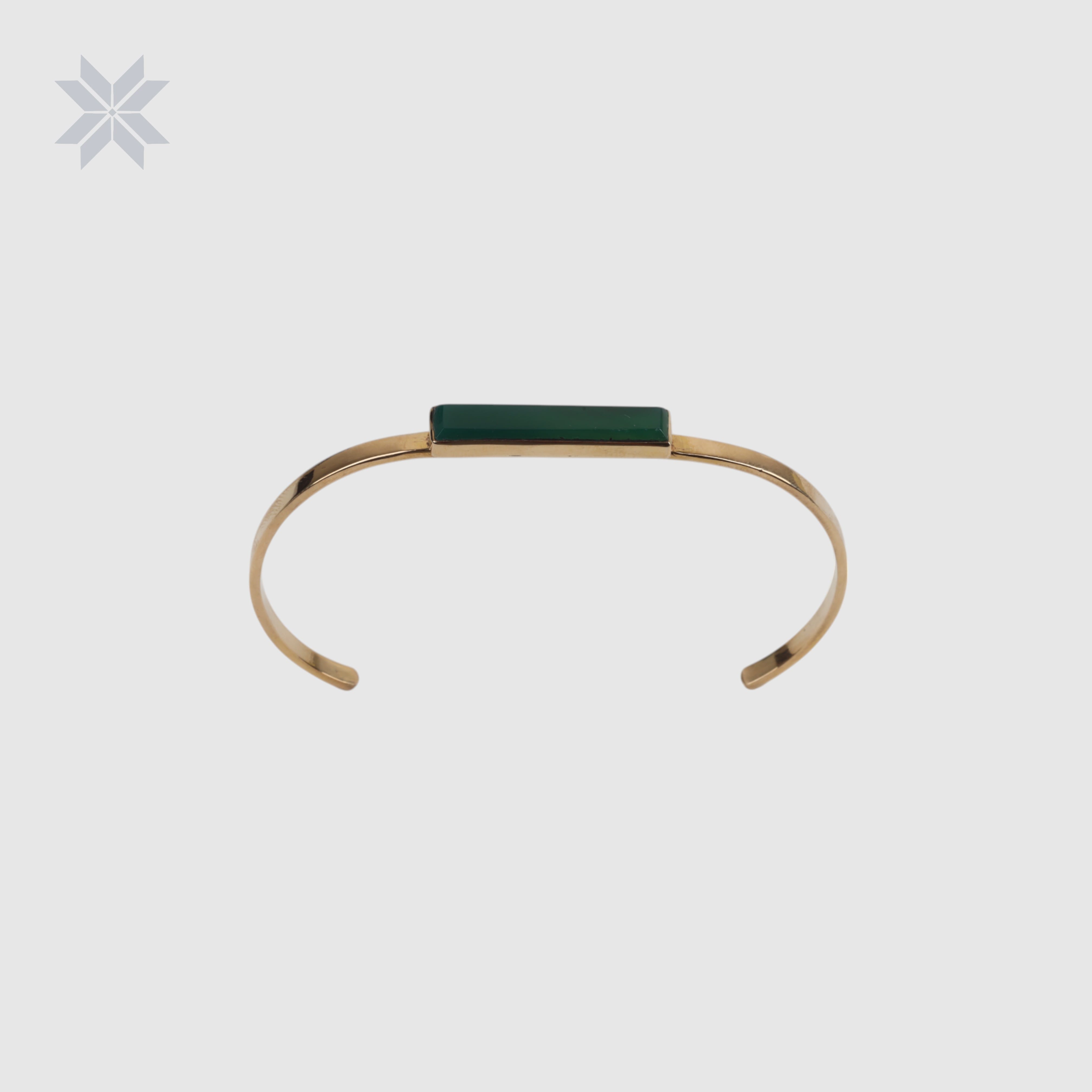 Green Agate Cuff Bracelet Handmade