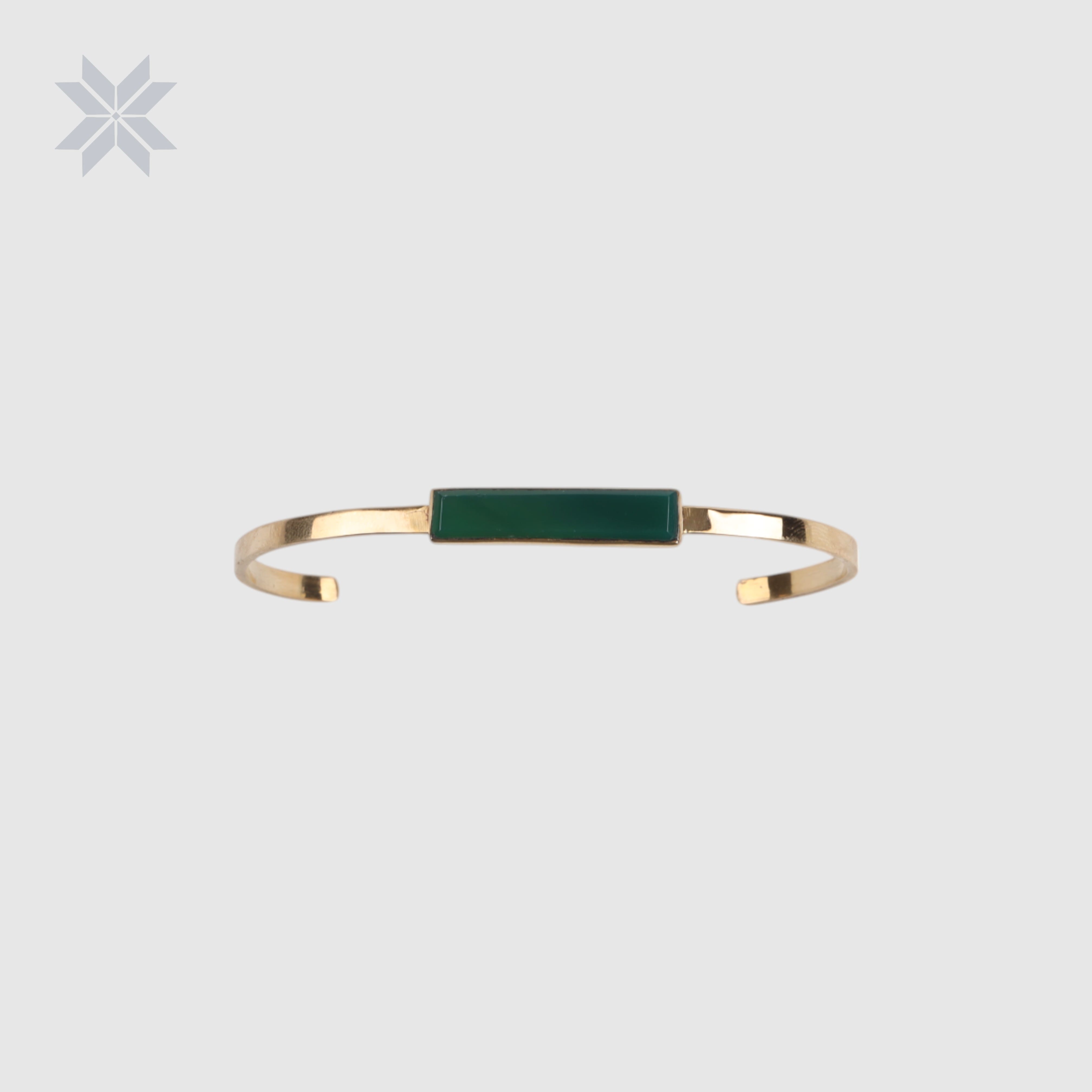 Green Agate Cuff Bracelet Handmade