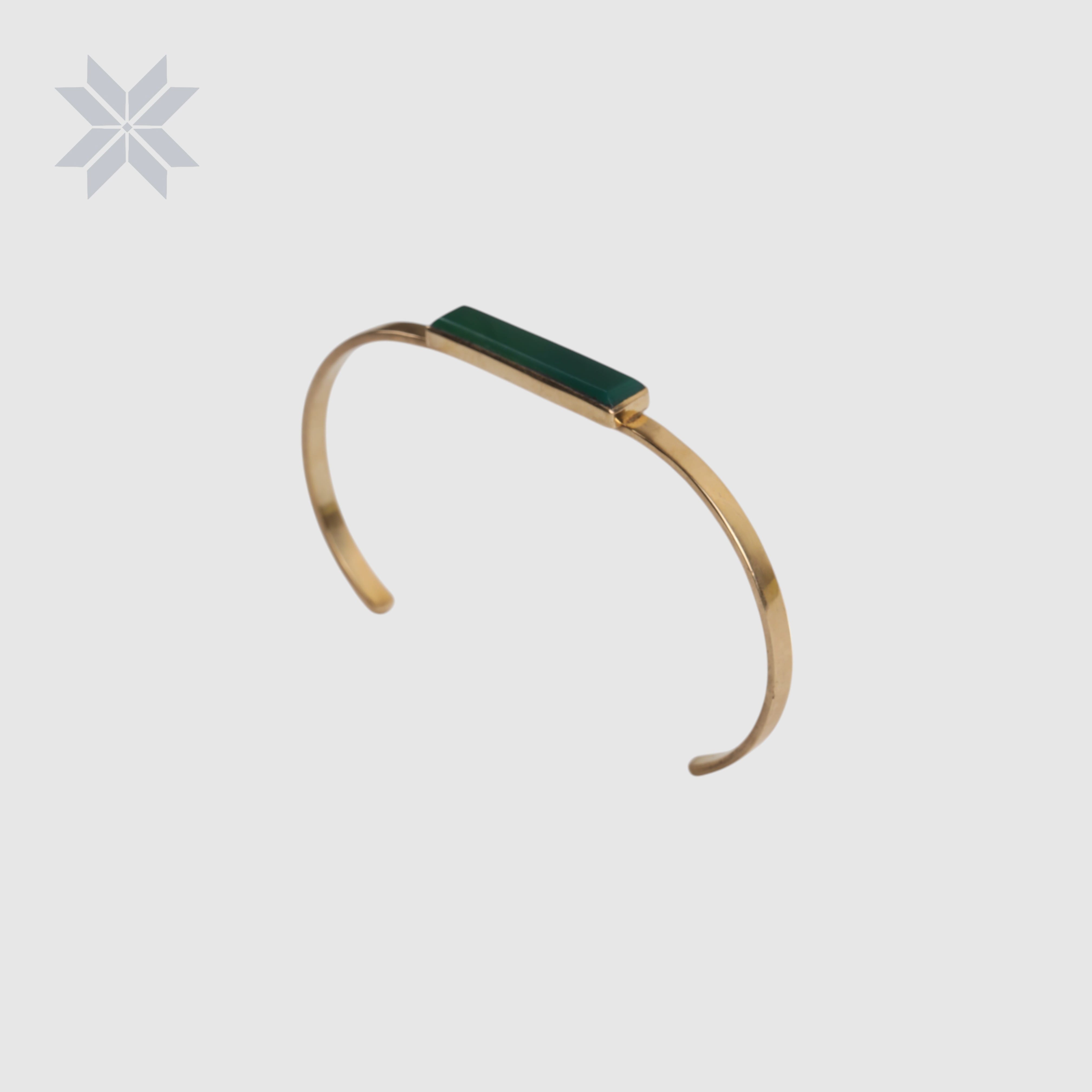 Green Agate Cuff Bracelet Handmade