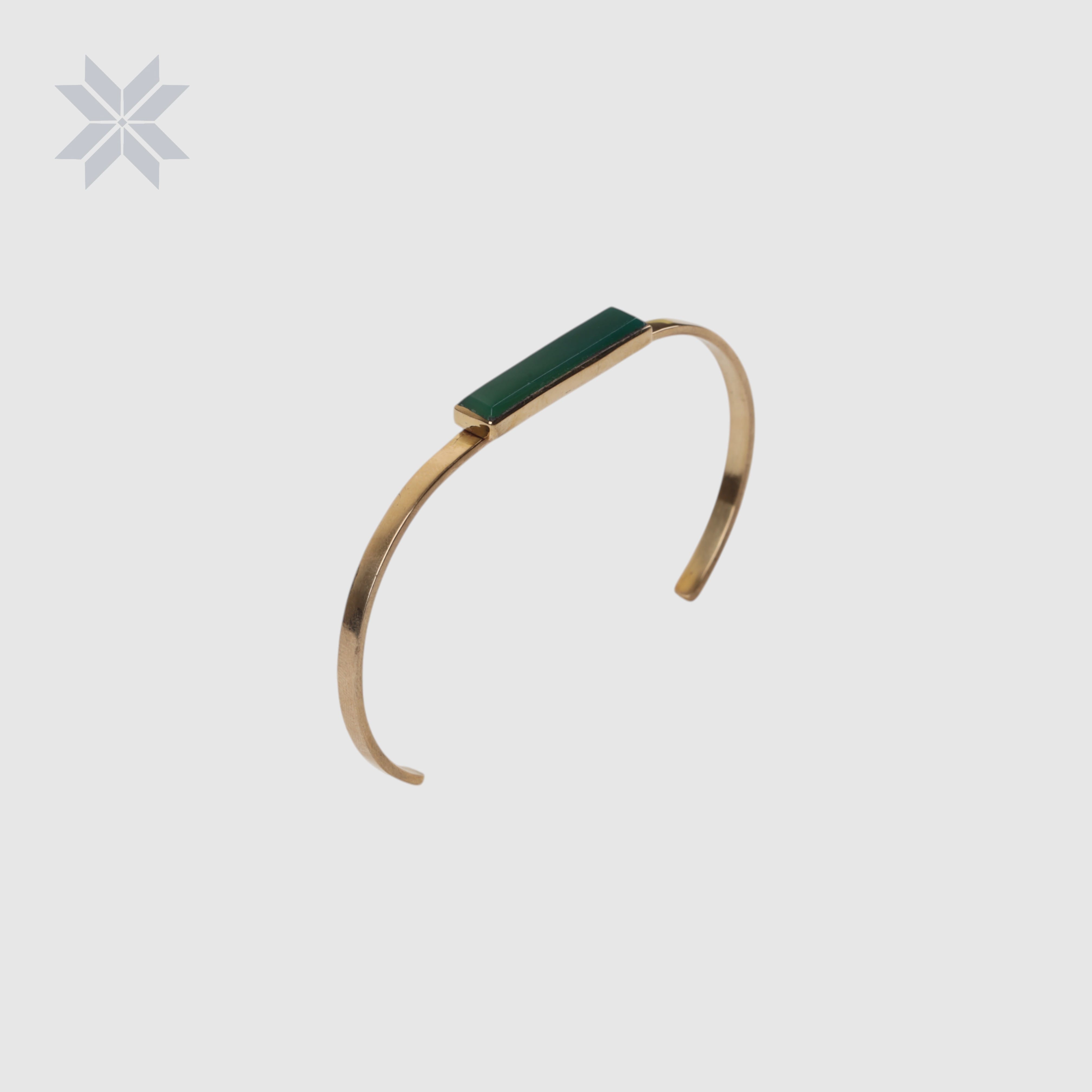 Green Agate Cuff Bracelet Handmade