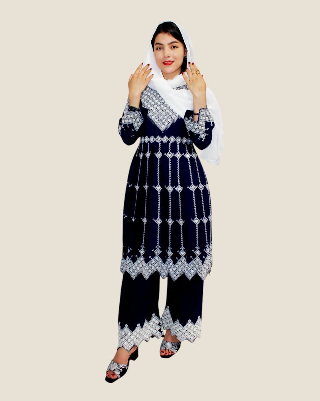 Beautiful Hazaragi Short Party Drees Navy blue