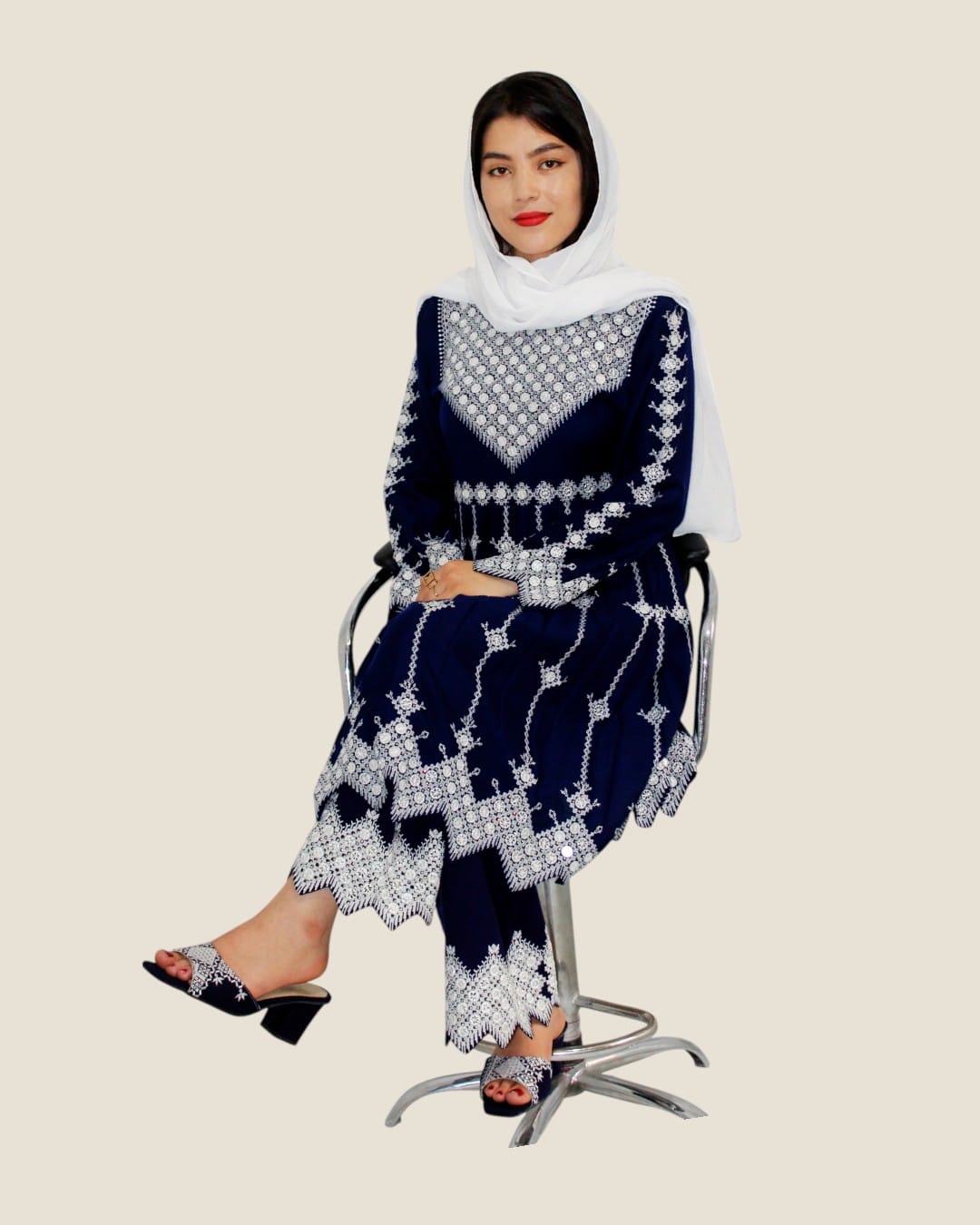 Beautiful Hazaragi Short Party Drees Navy blue