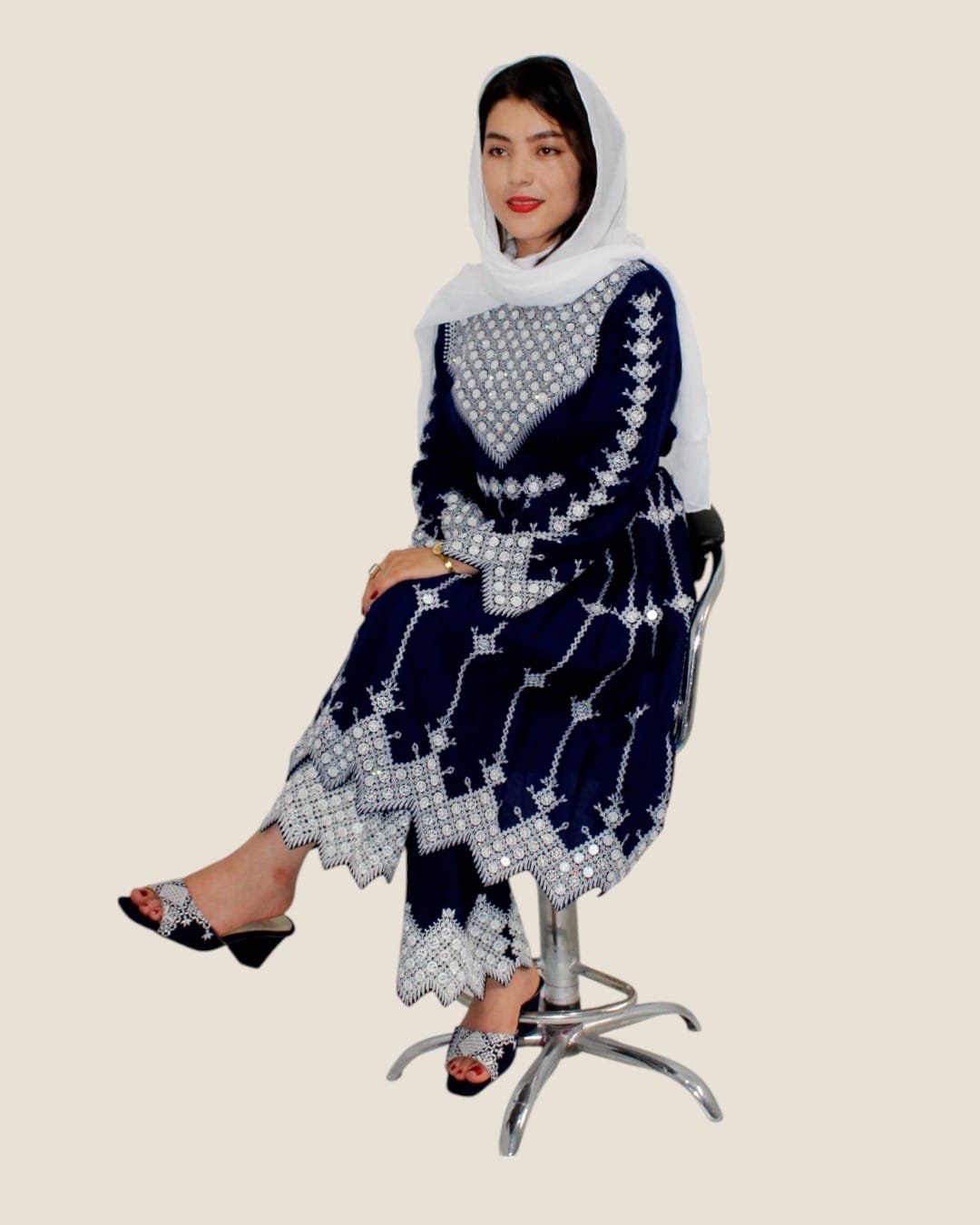 Beautiful Hazaragi Short Party Drees Navy blue