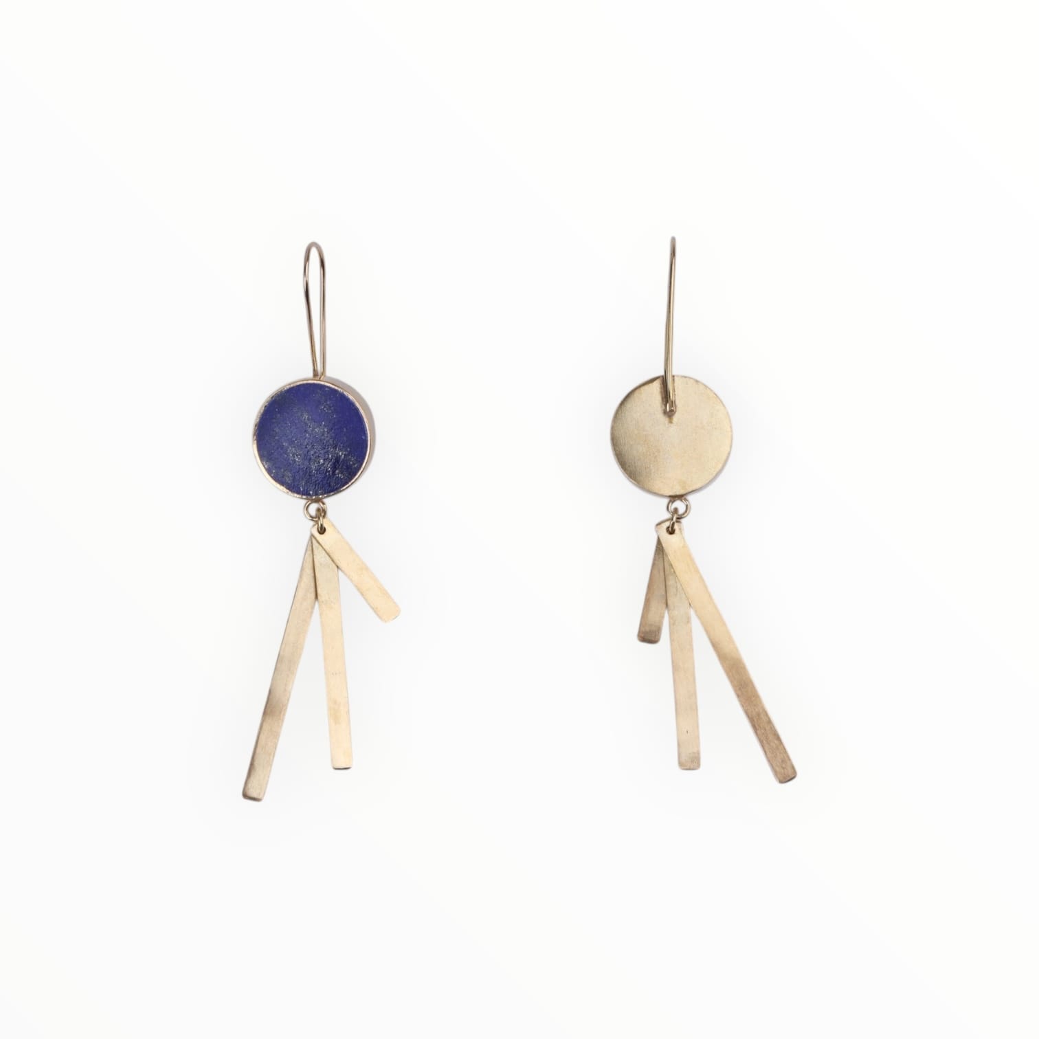 Lapis Earrings & Ring Set | Gold Plated Flat Round