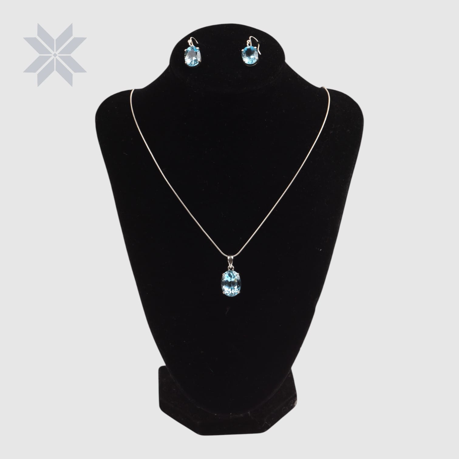 Aquamarine Jewelry Set | Blue Gemstone Necklace & Earrings | March Birthstone