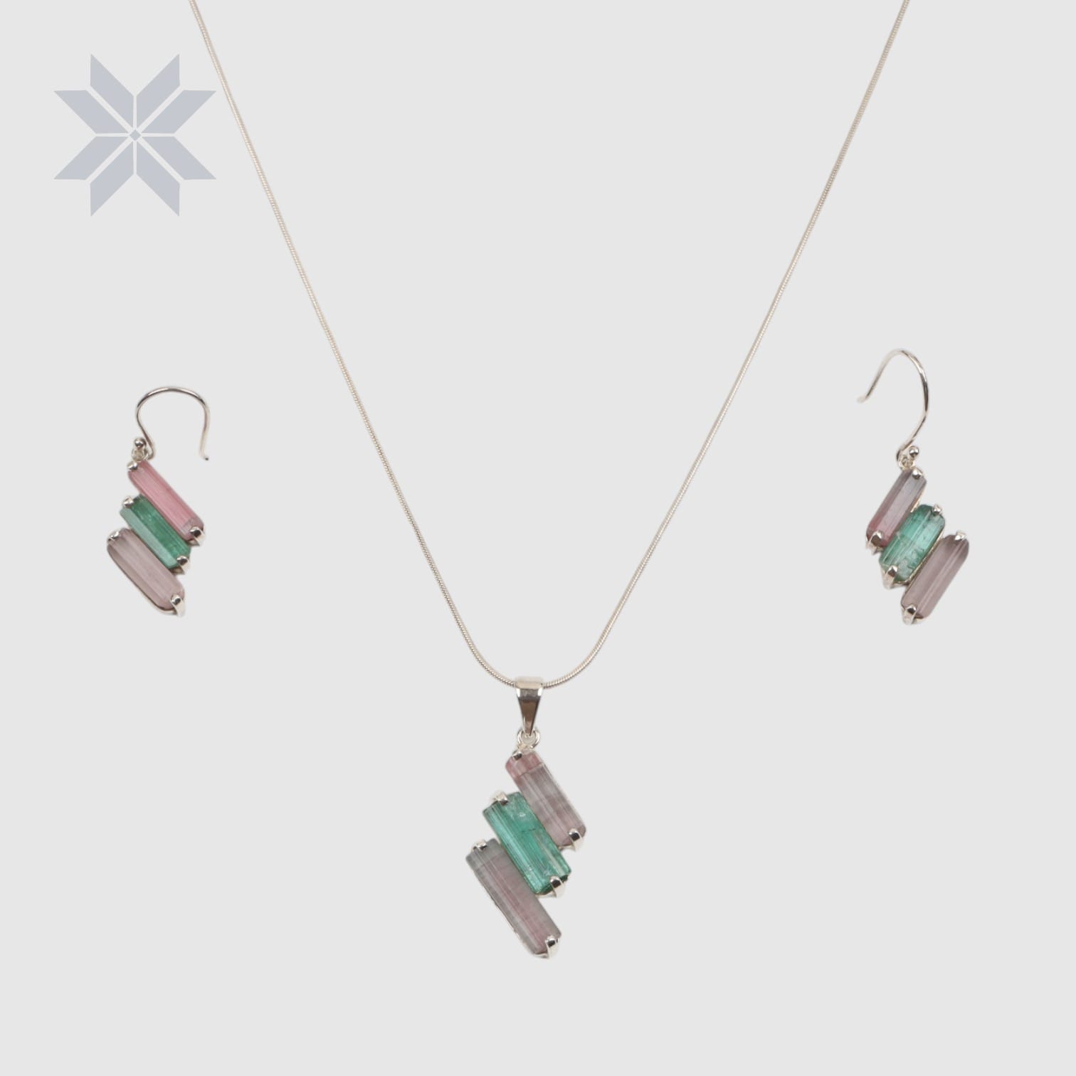 Tourmaline Stone Necklace & Earring Set for Women