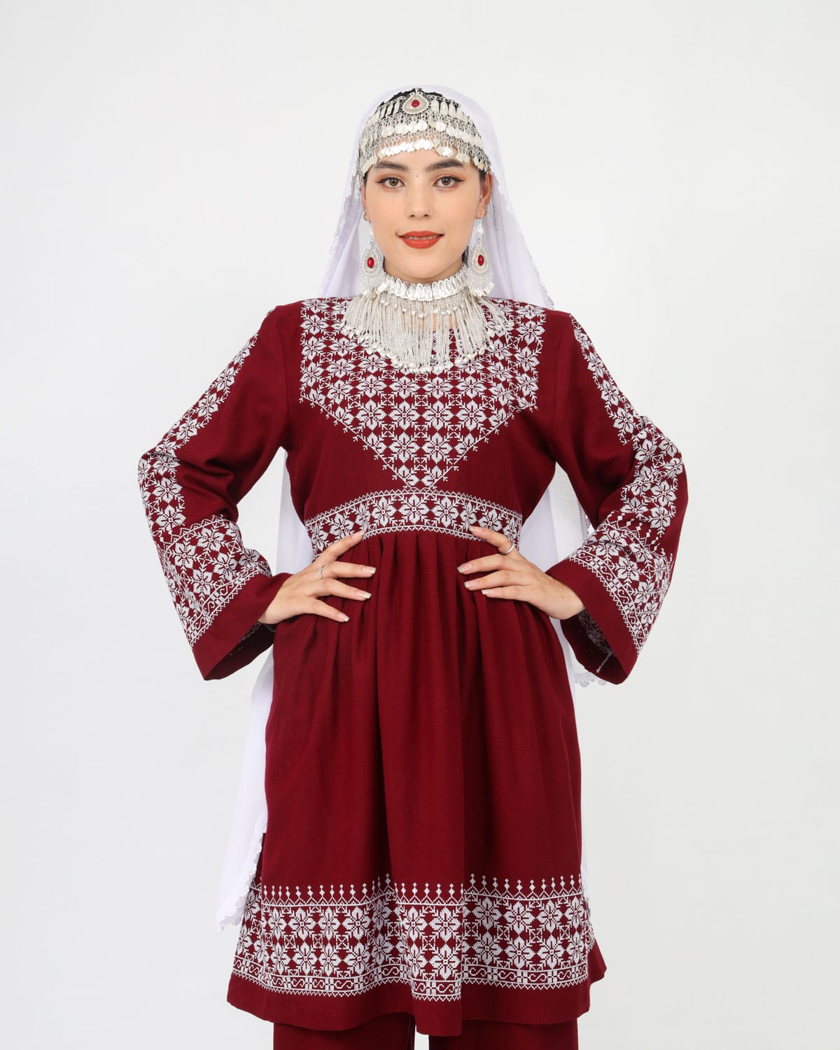 Hazaragi Short Dress with Embroidered Shawl