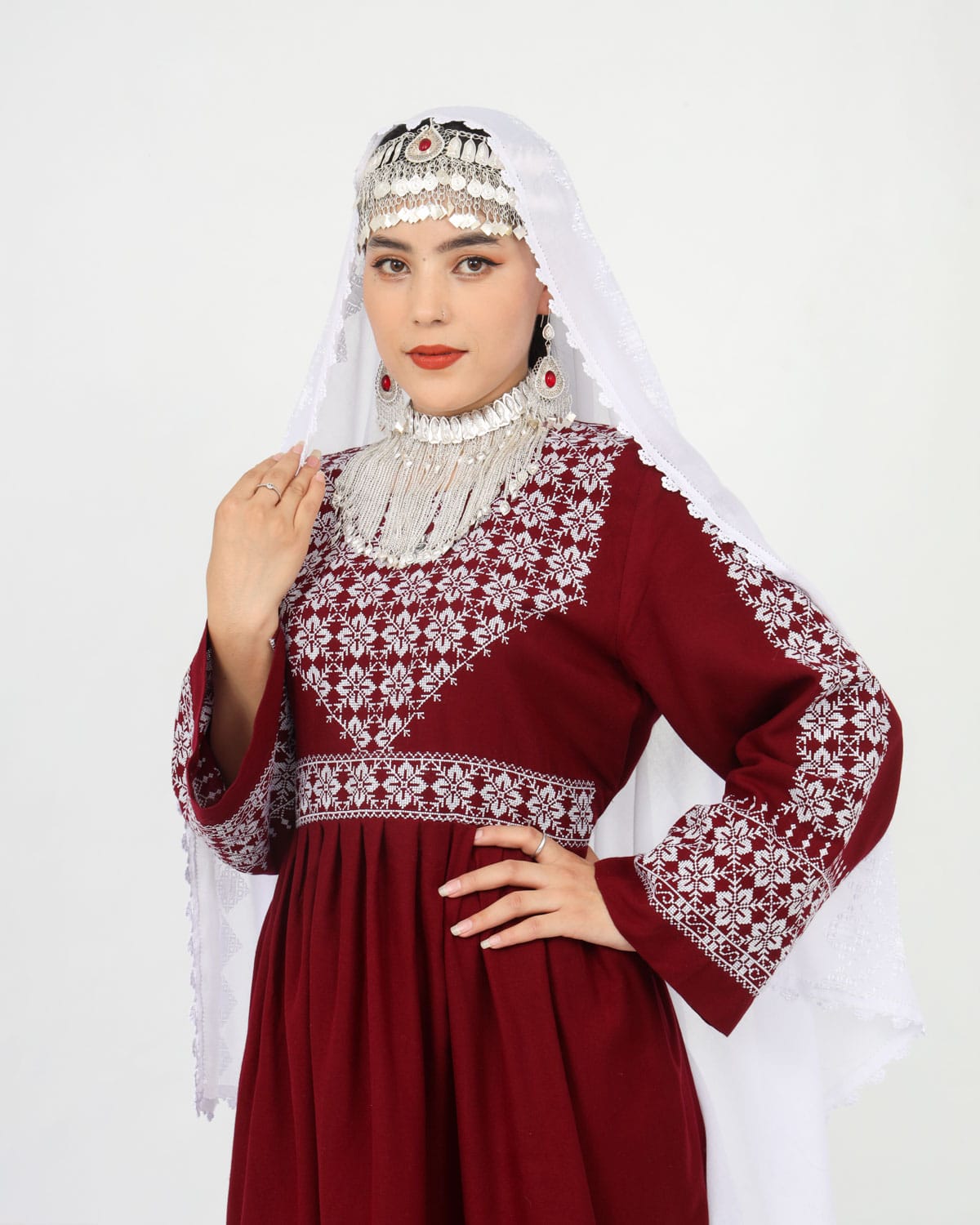 Hazaragi Short Dress with Embroidered Shawl