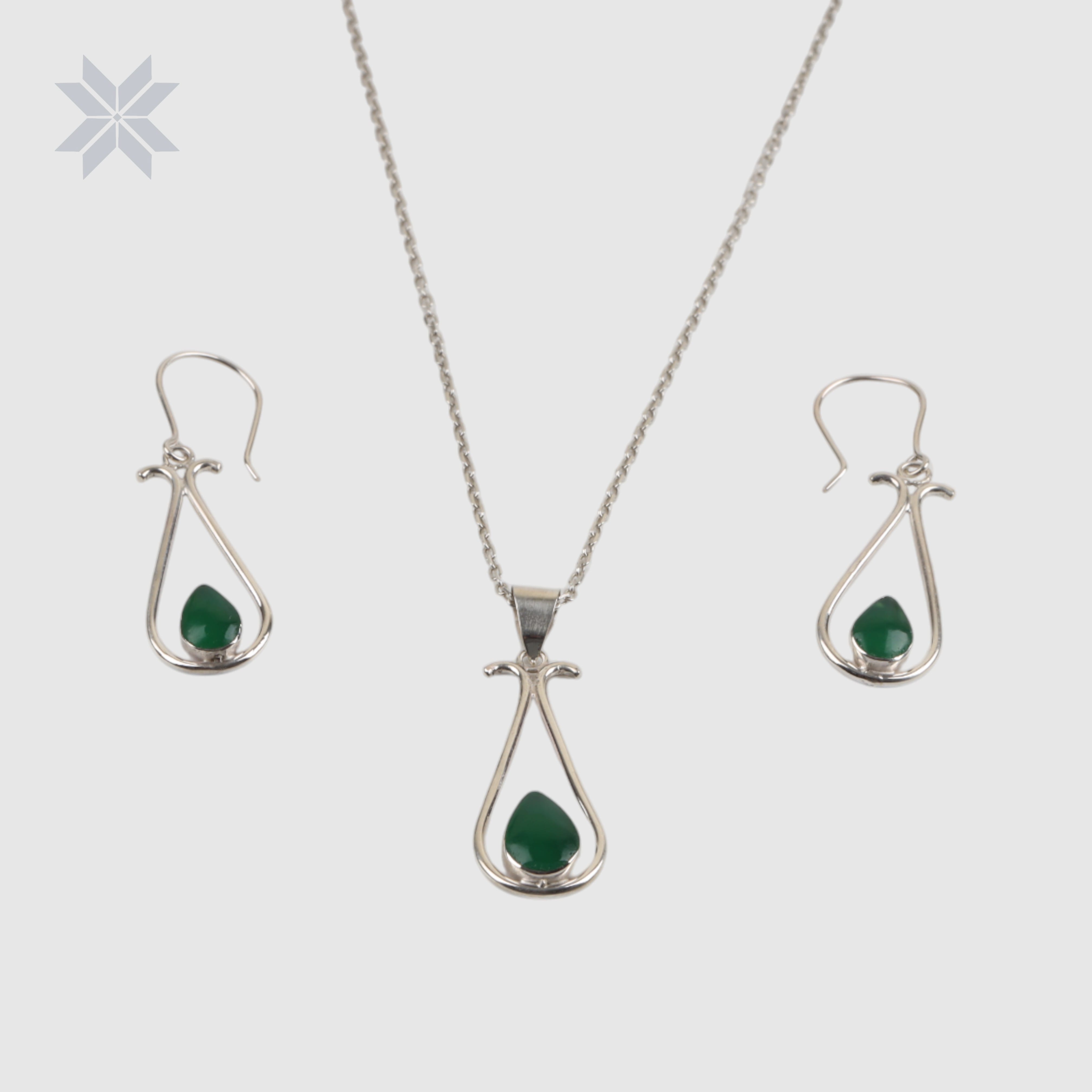 Green Agate Jewelry Set