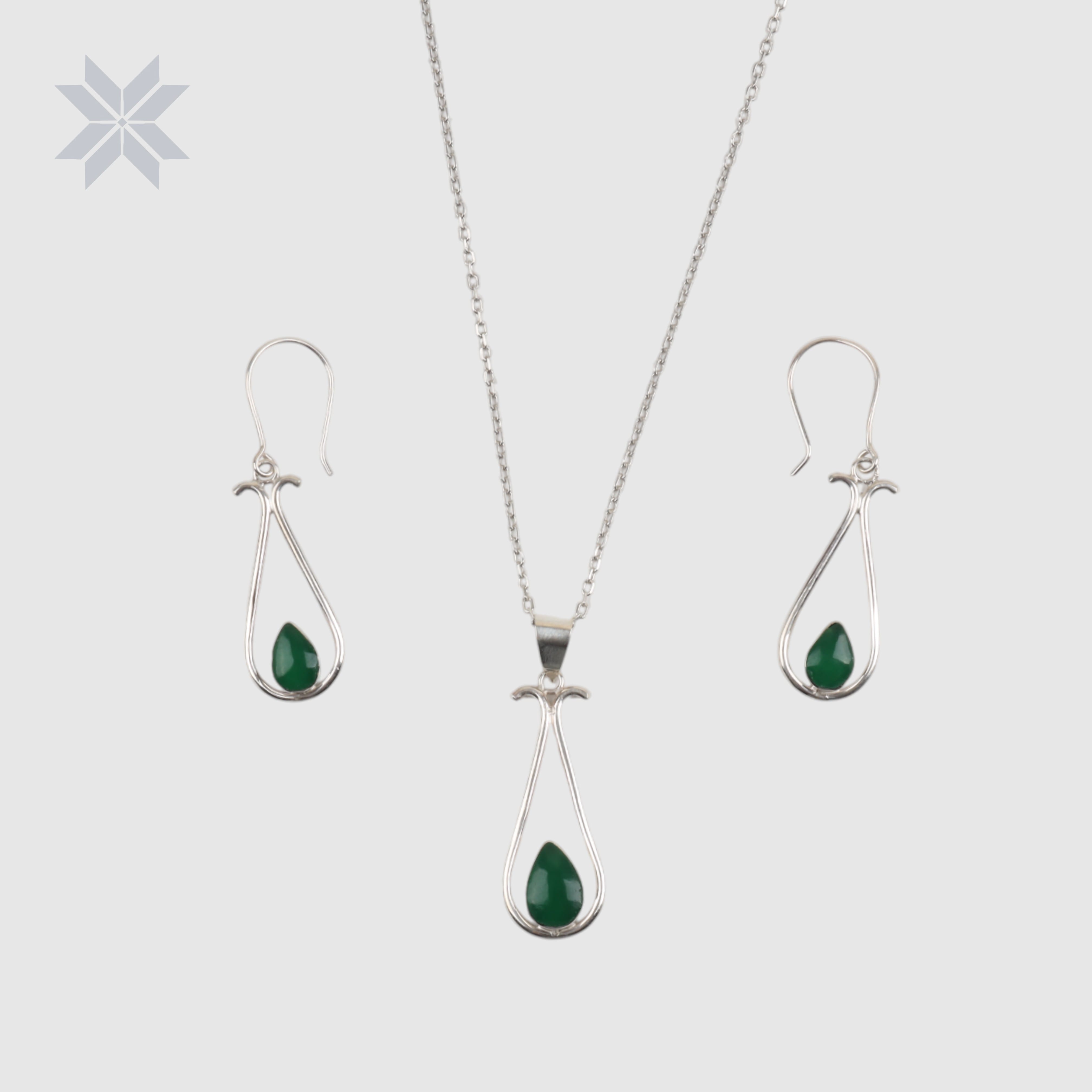 Green Agate Jewelry Set
