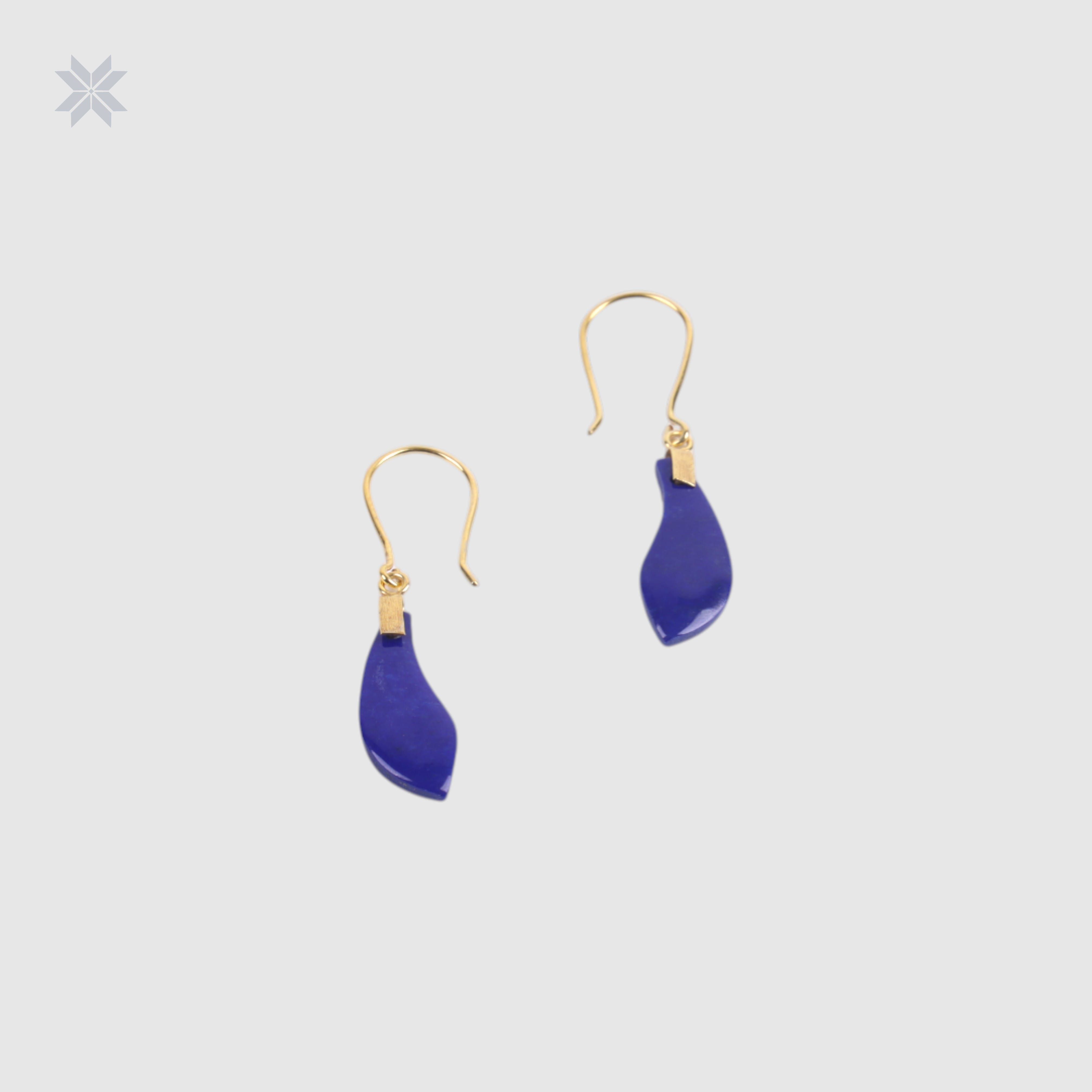 Handmade Lapis Lazuli Drop Earrings   Gold-Plated Silver