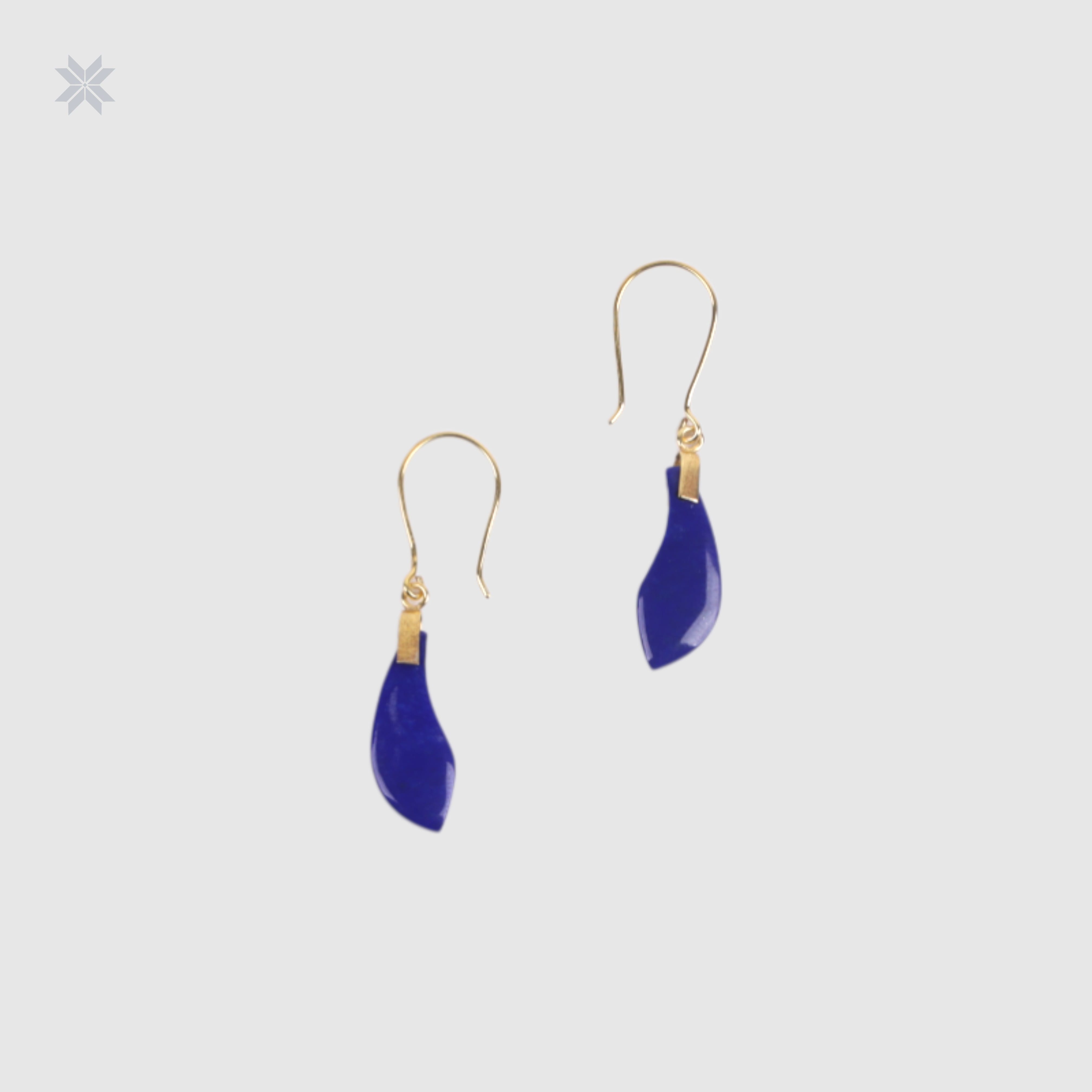 Handmade Lapis Lazuli Drop Earrings   Gold-Plated Silver