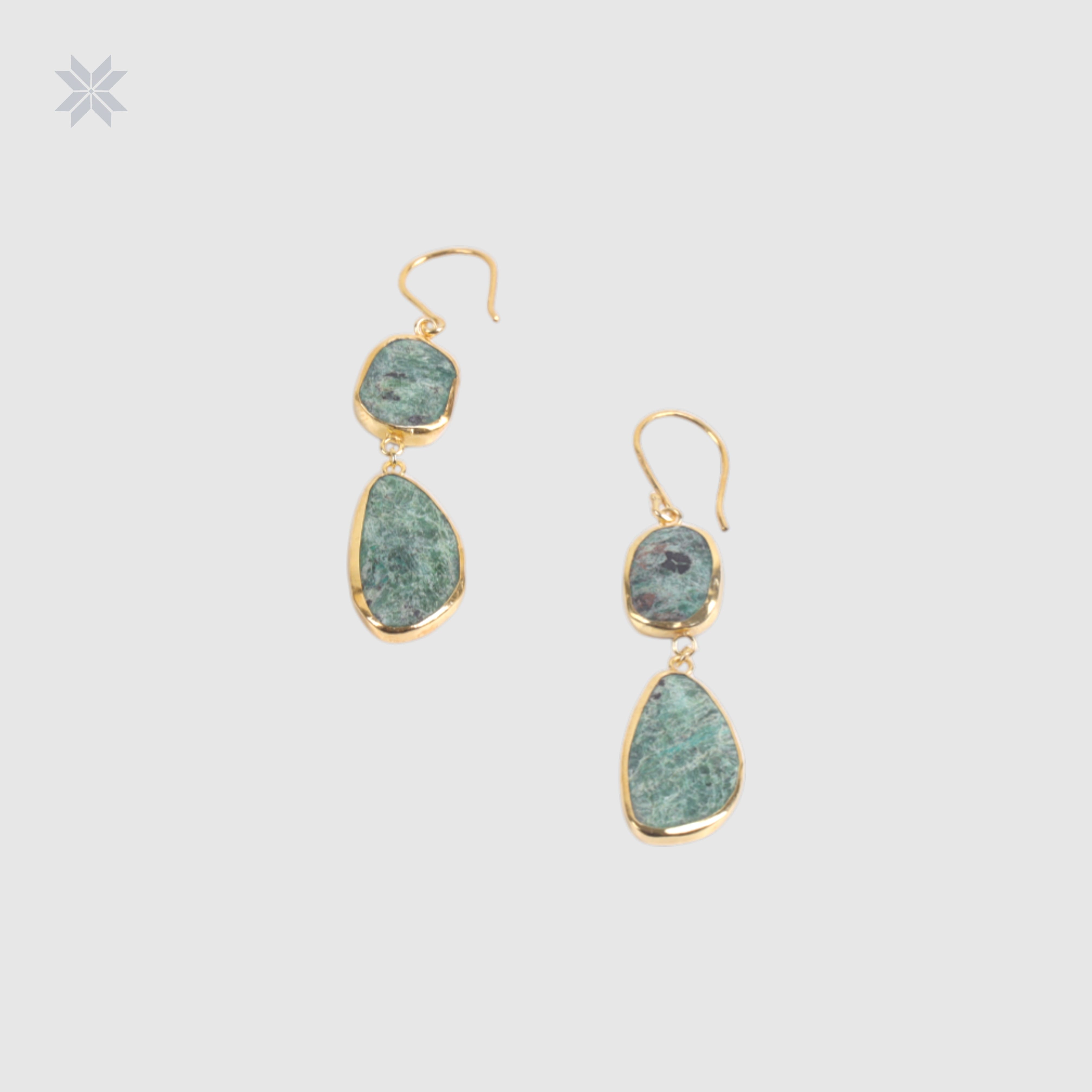 Minimalist Earrings – Handmade Panjshir Ruby with Gold-Plated Silver