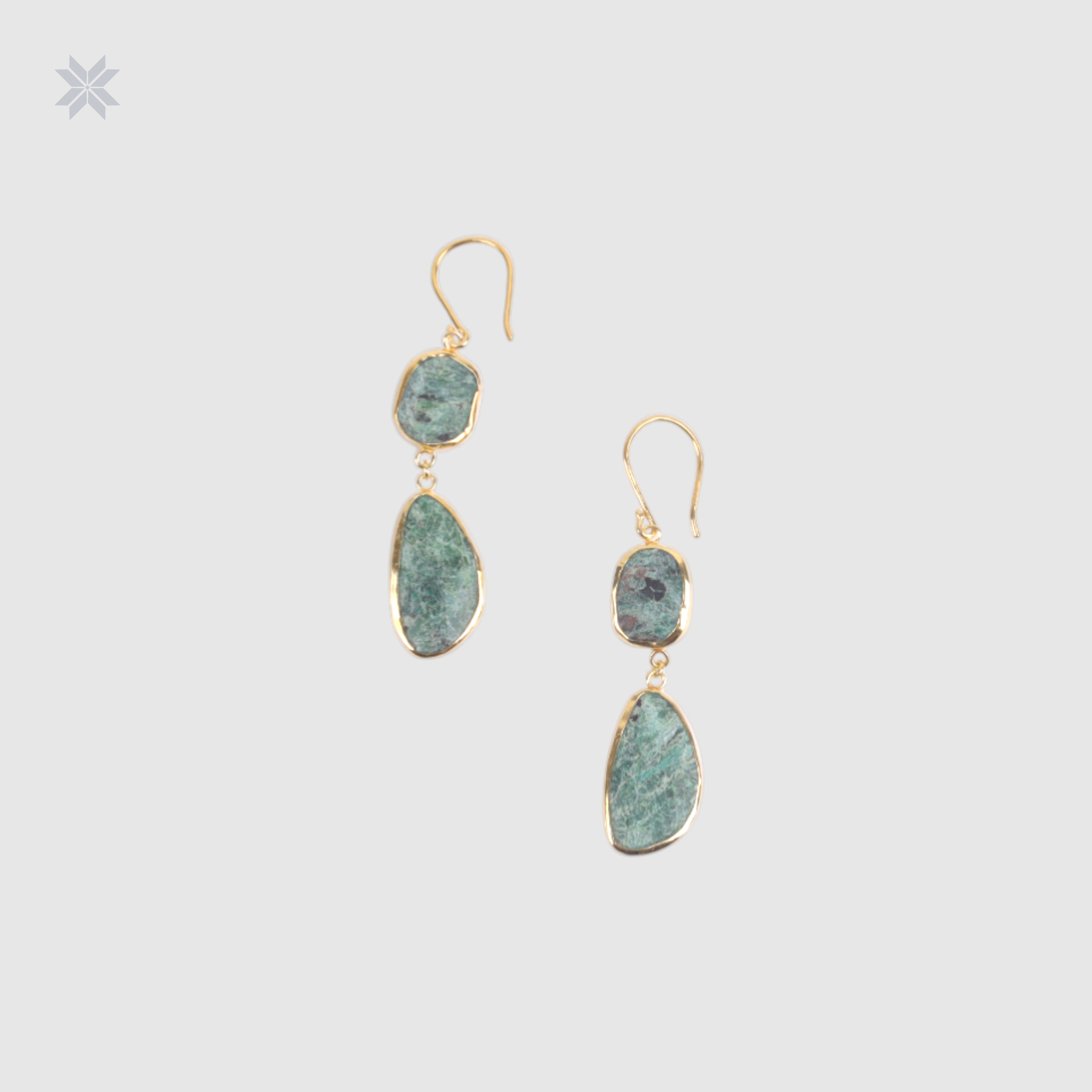 Minimalist Earrings – Handmade Panjshir Ruby with Gold-Plated Silver