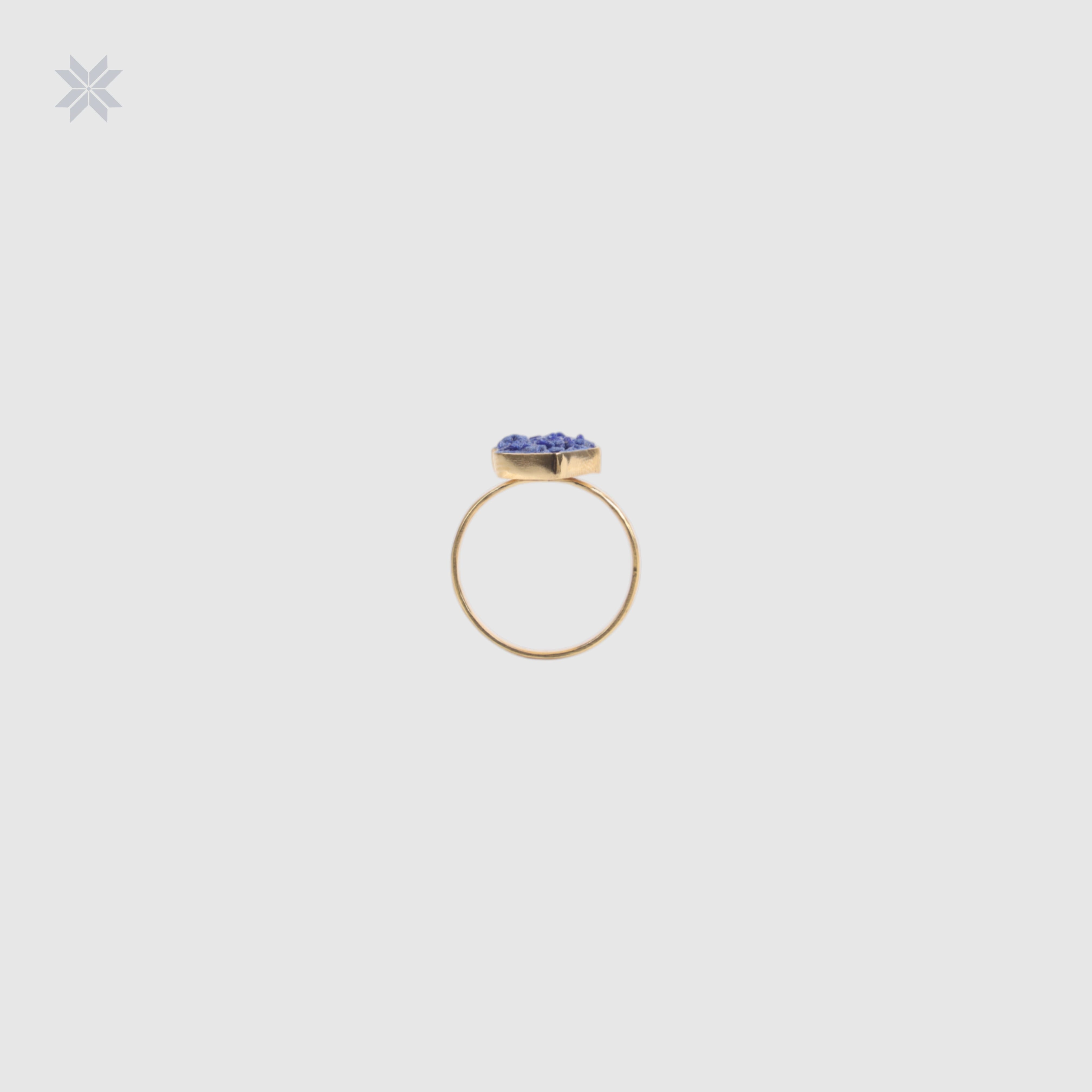 Handmade Lapis Lazuli Ring – Gold-Plated Silver