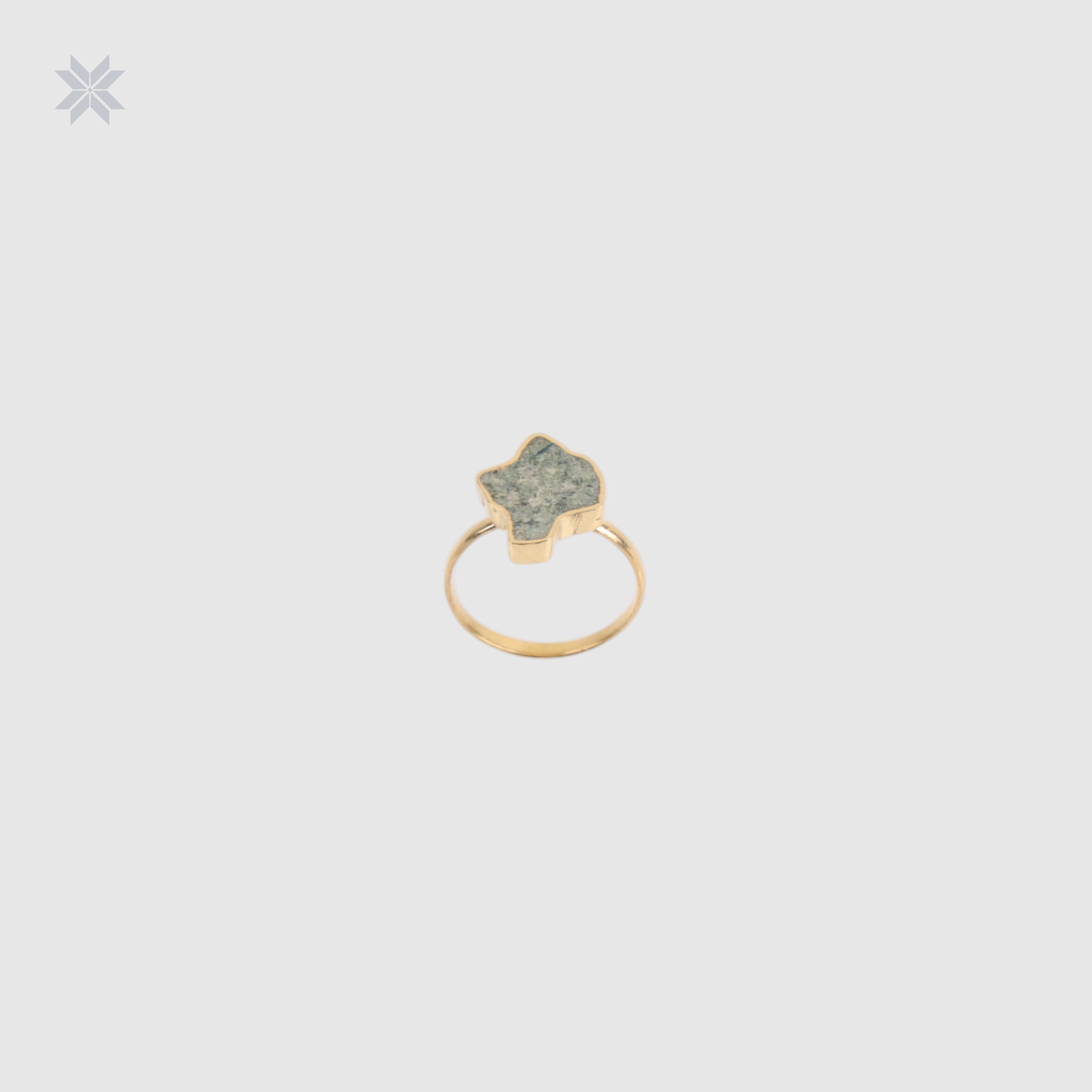 Handmade Bamiyan Turquoise Ring  Gold Plated Silver