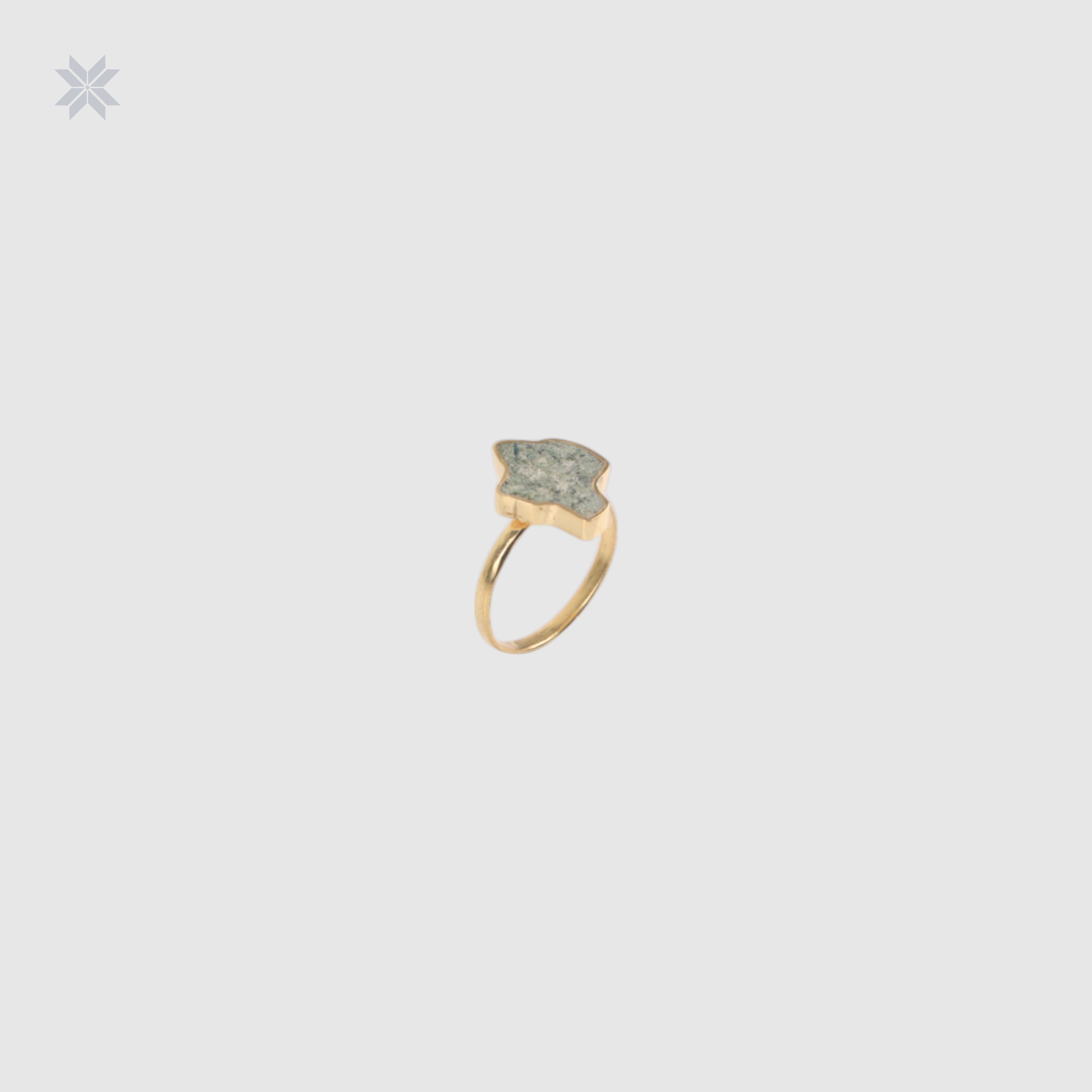 Handmade Bamiyan Turquoise Ring  Gold Plated Silver