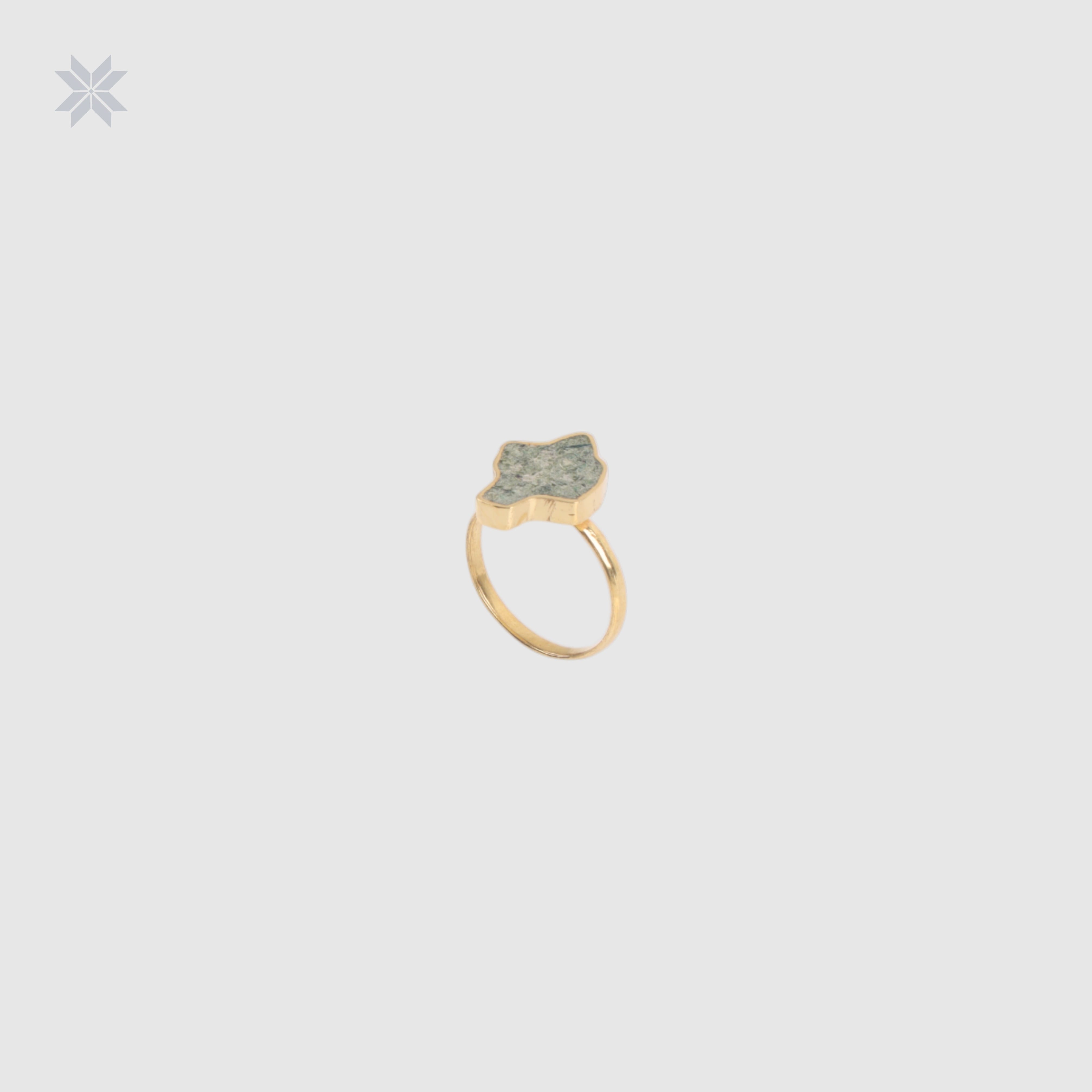 Handmade Bamiyan Turquoise Ring  Gold Plated Silver
