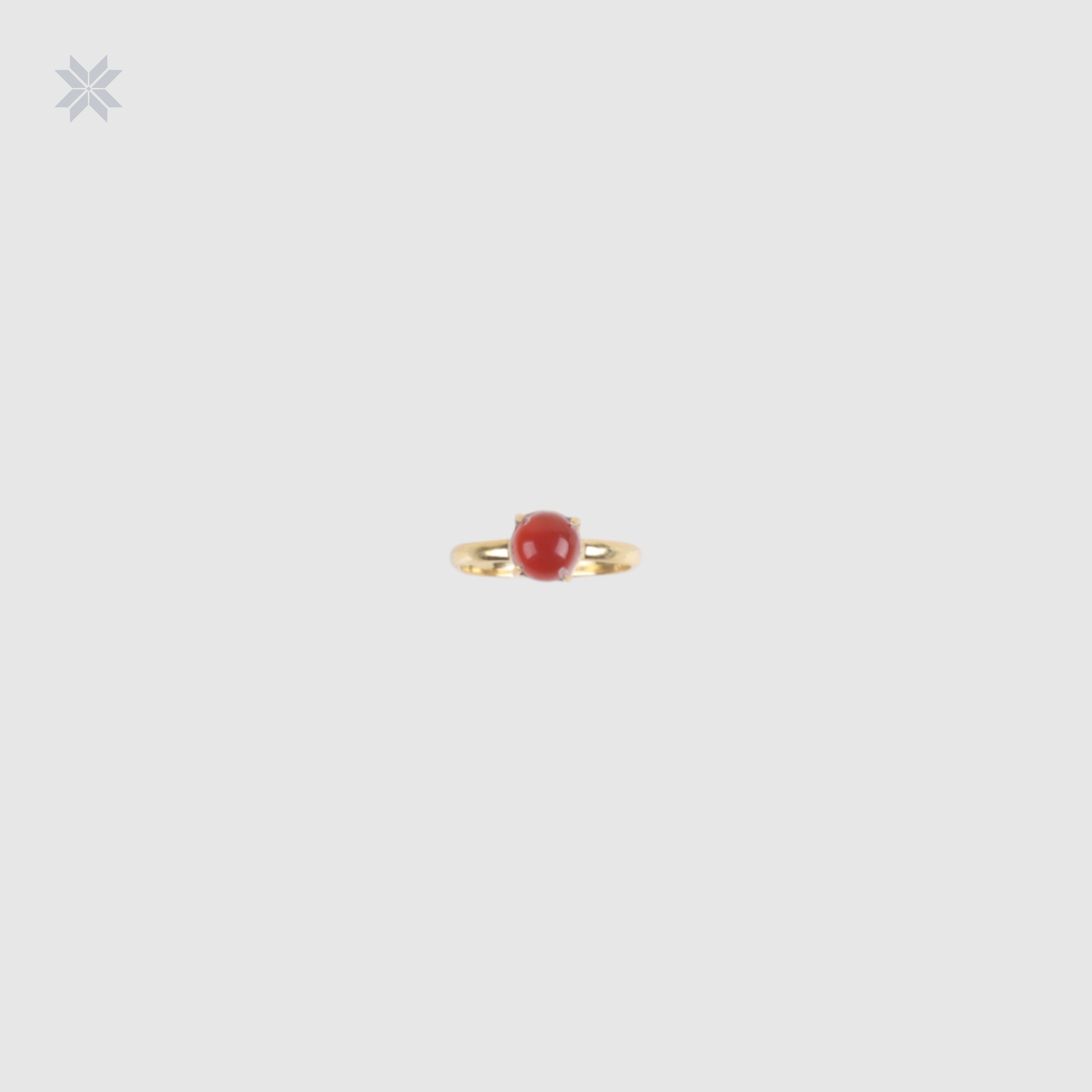 Handmade Red Onyx Ring Gold Plated Silver