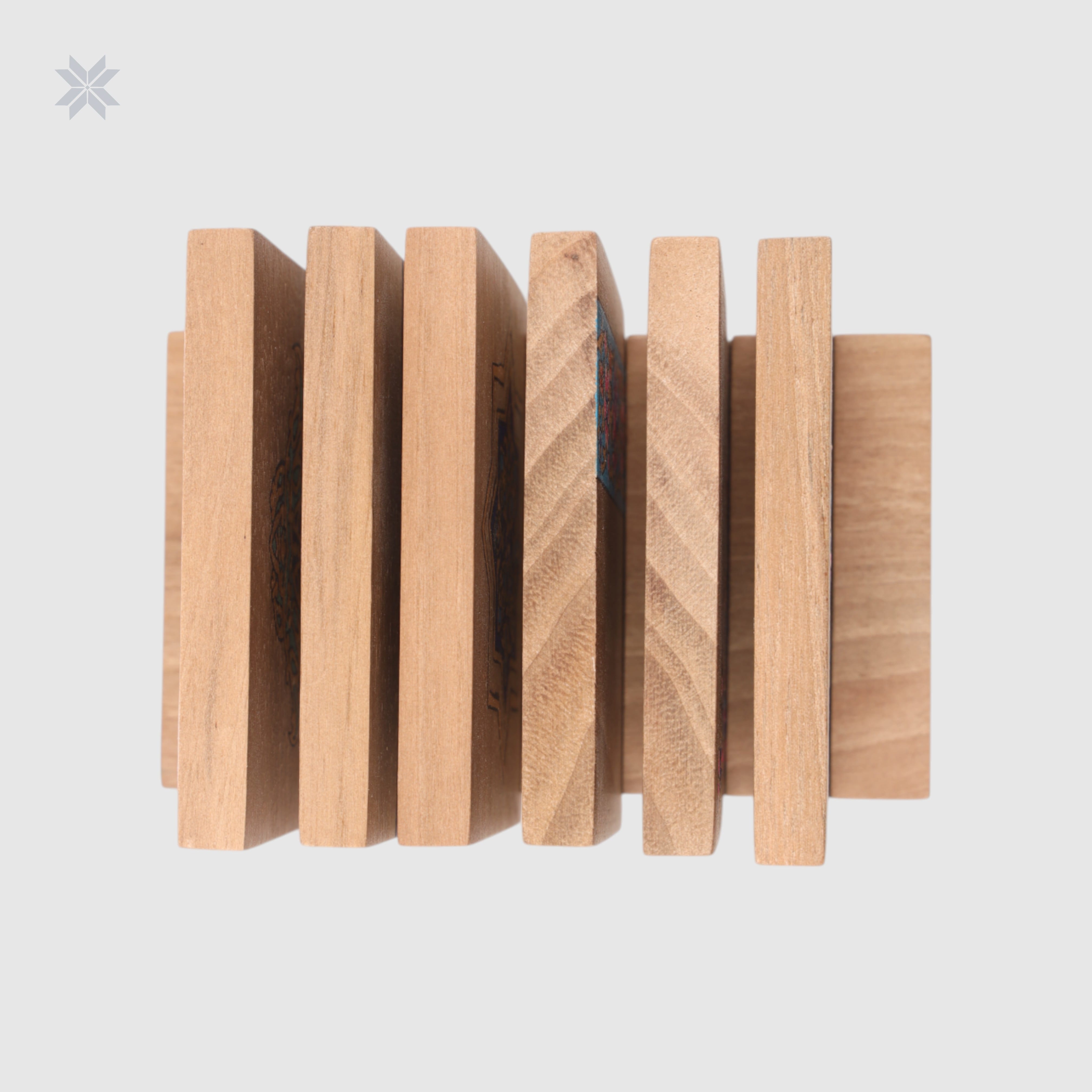 Coasters Miniature Wooden Coasters, Afghan Art