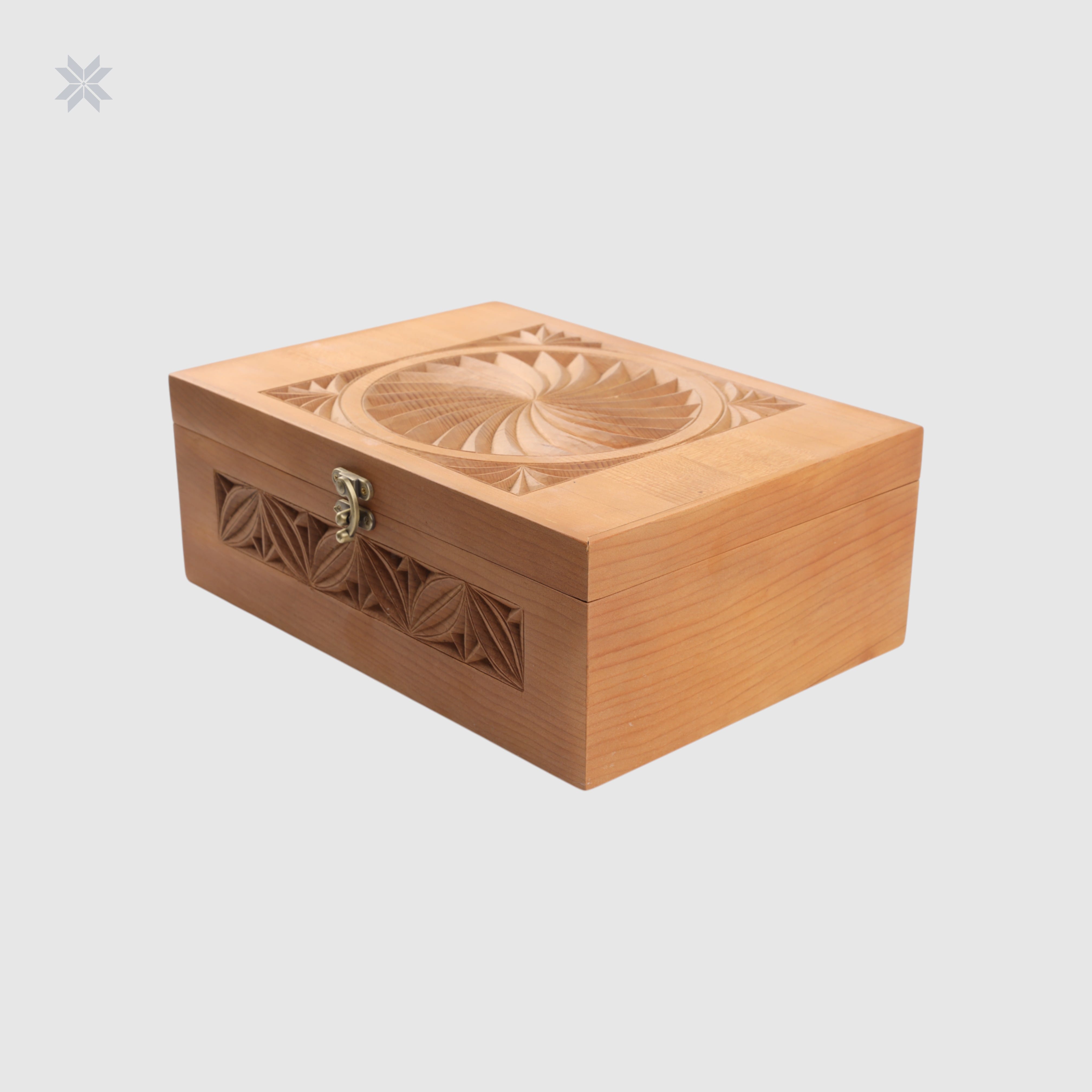 Wooden Box with Nooristani Carving, Large Size