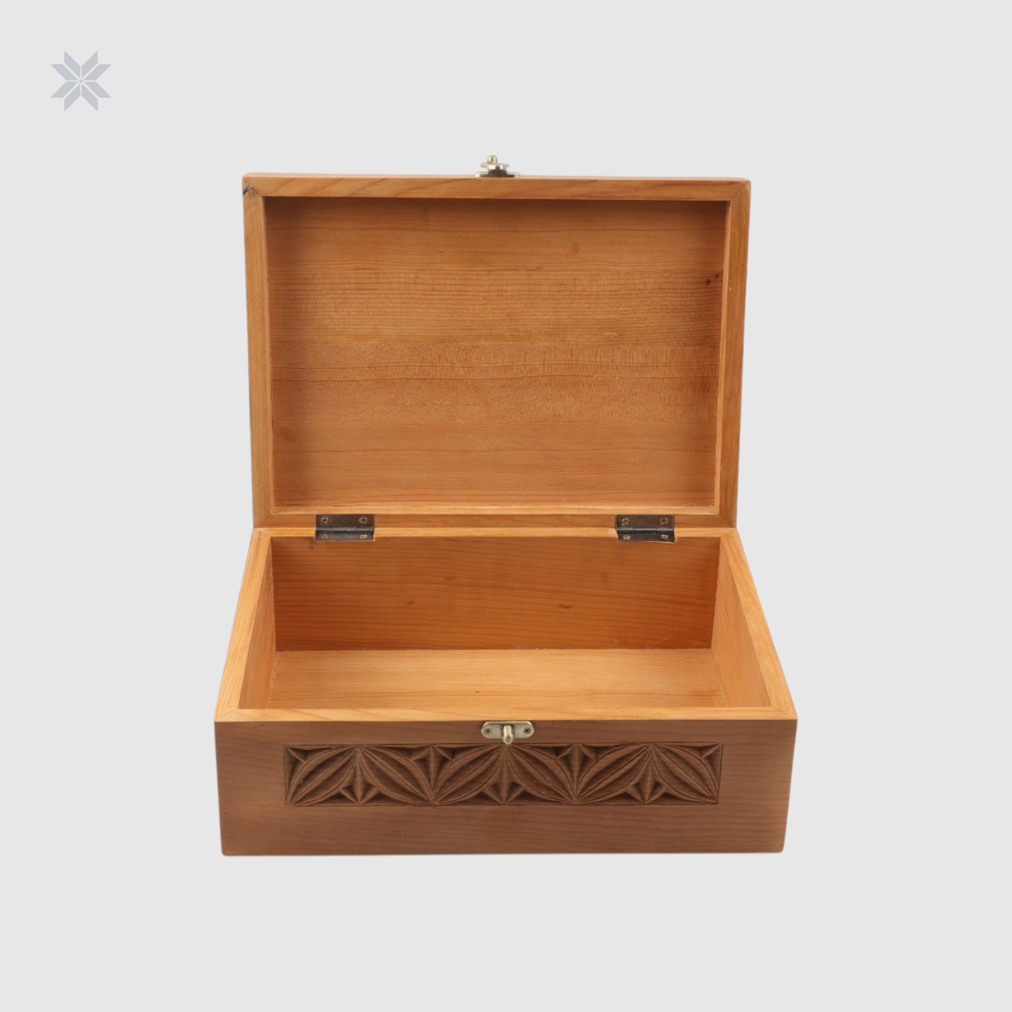 Wooden Box with Nooristani Carving, Large Size