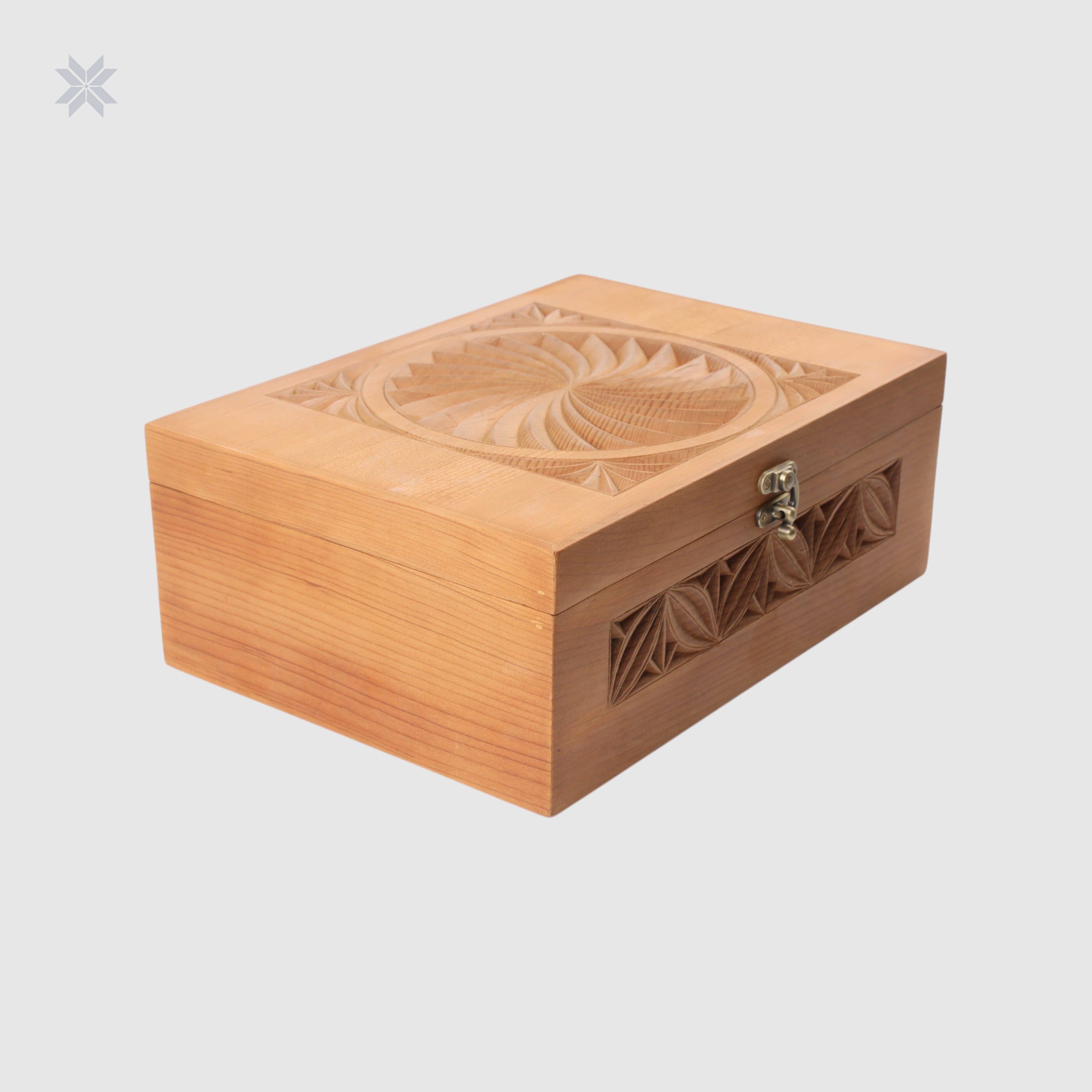 Wooden Box with Nooristani Carving, Large Size